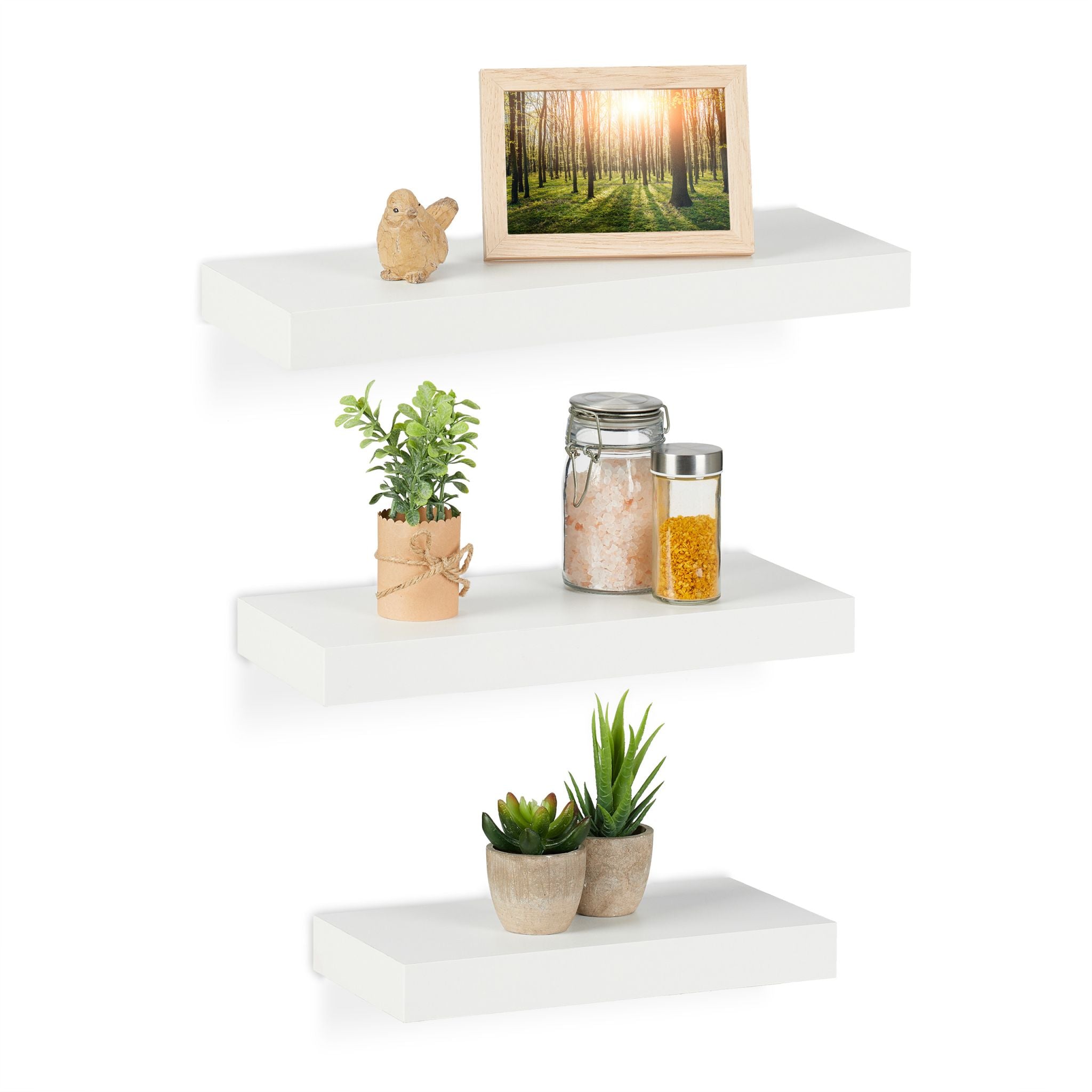 Wandregal 3er-Set Weiss von Relaxdays