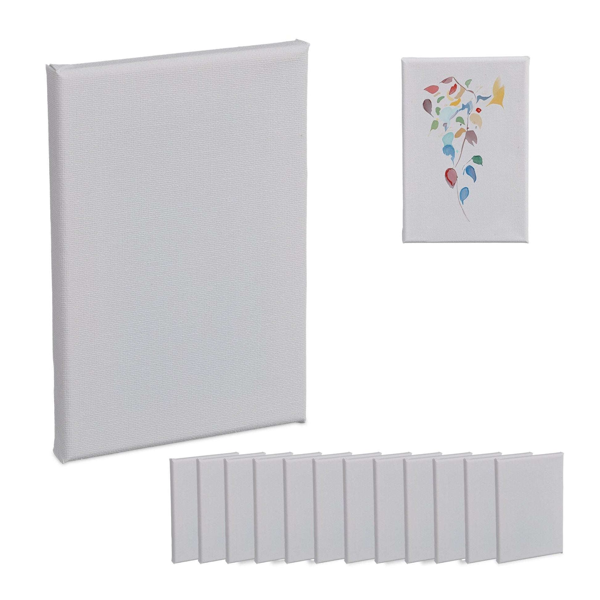 Leinwand 12 x 18cm 14er-Set Weiss von Relaxdays