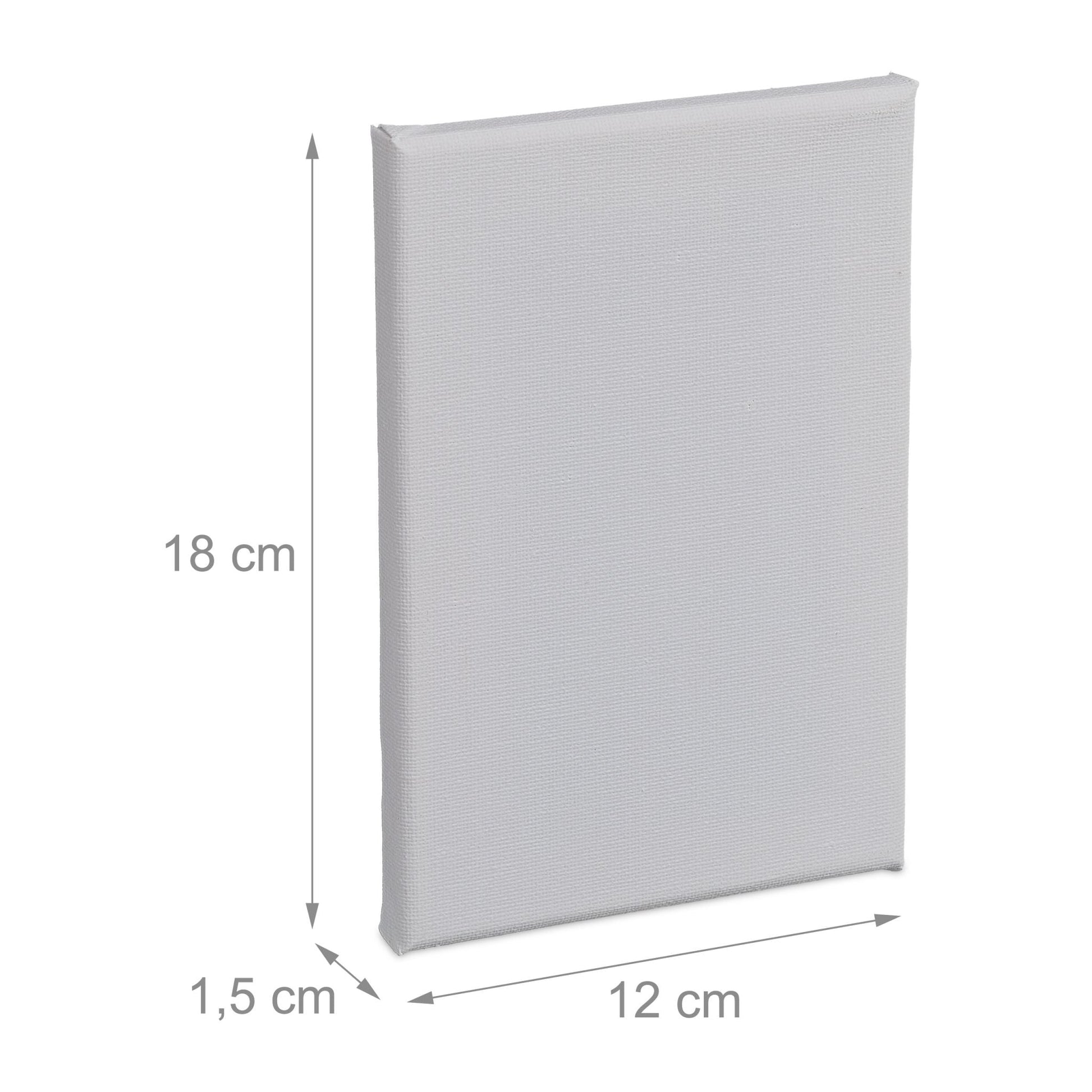 Leinwand 12 x 18cm 14er-Set Weiss von Relaxdays