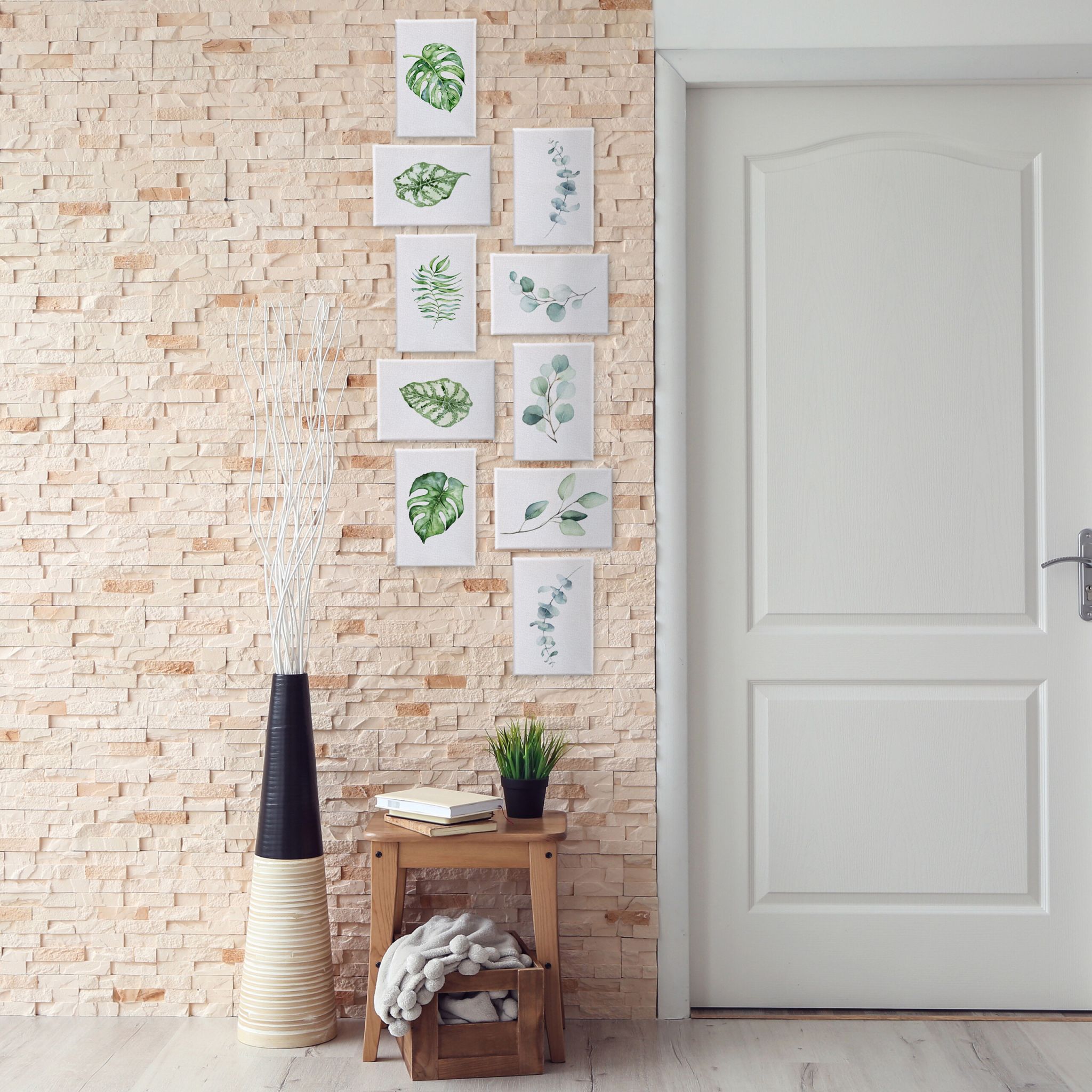 Leinwand 12 x 18cm 14er-Set Weiss von Relaxdays