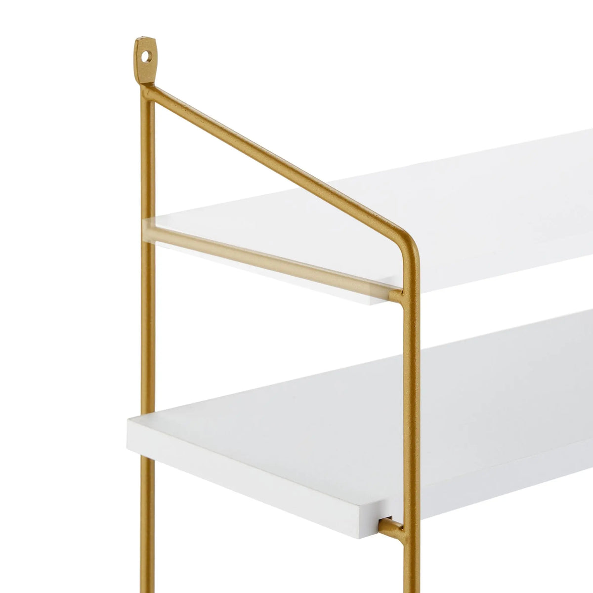 Wandregal mit 3 Ablagen Weiss-Gold von Relaxdays