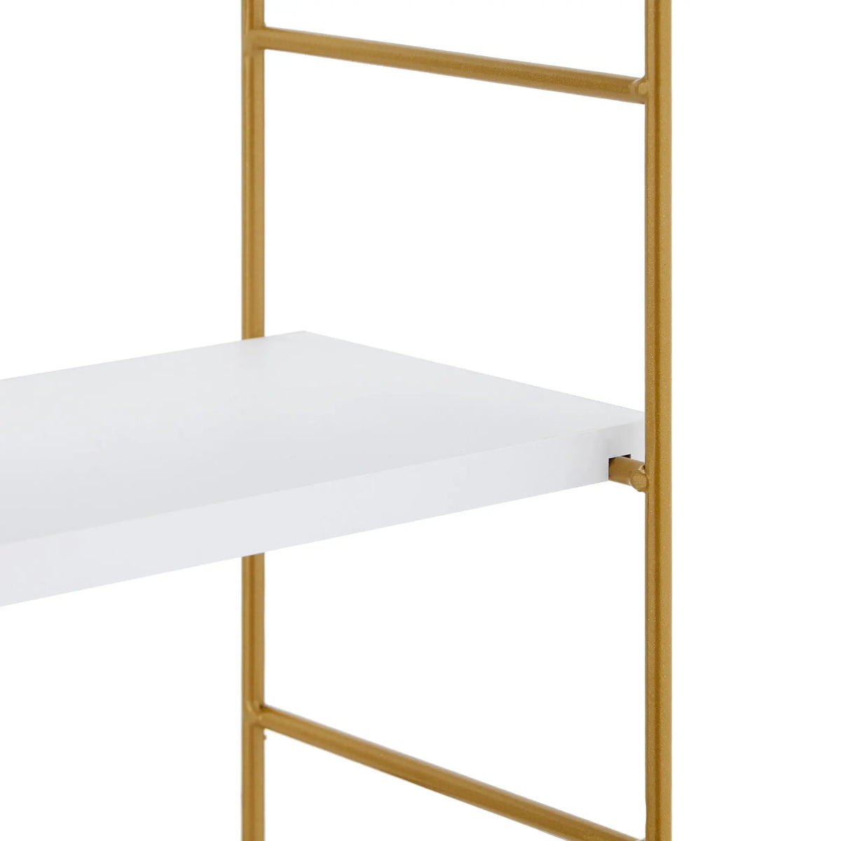 Wandregal mit 3 Ablagen Weiss-Gold von Relaxdays