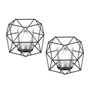 Geometrischer Teelichthalter 2er-Set Schwarz von Relaxdays
