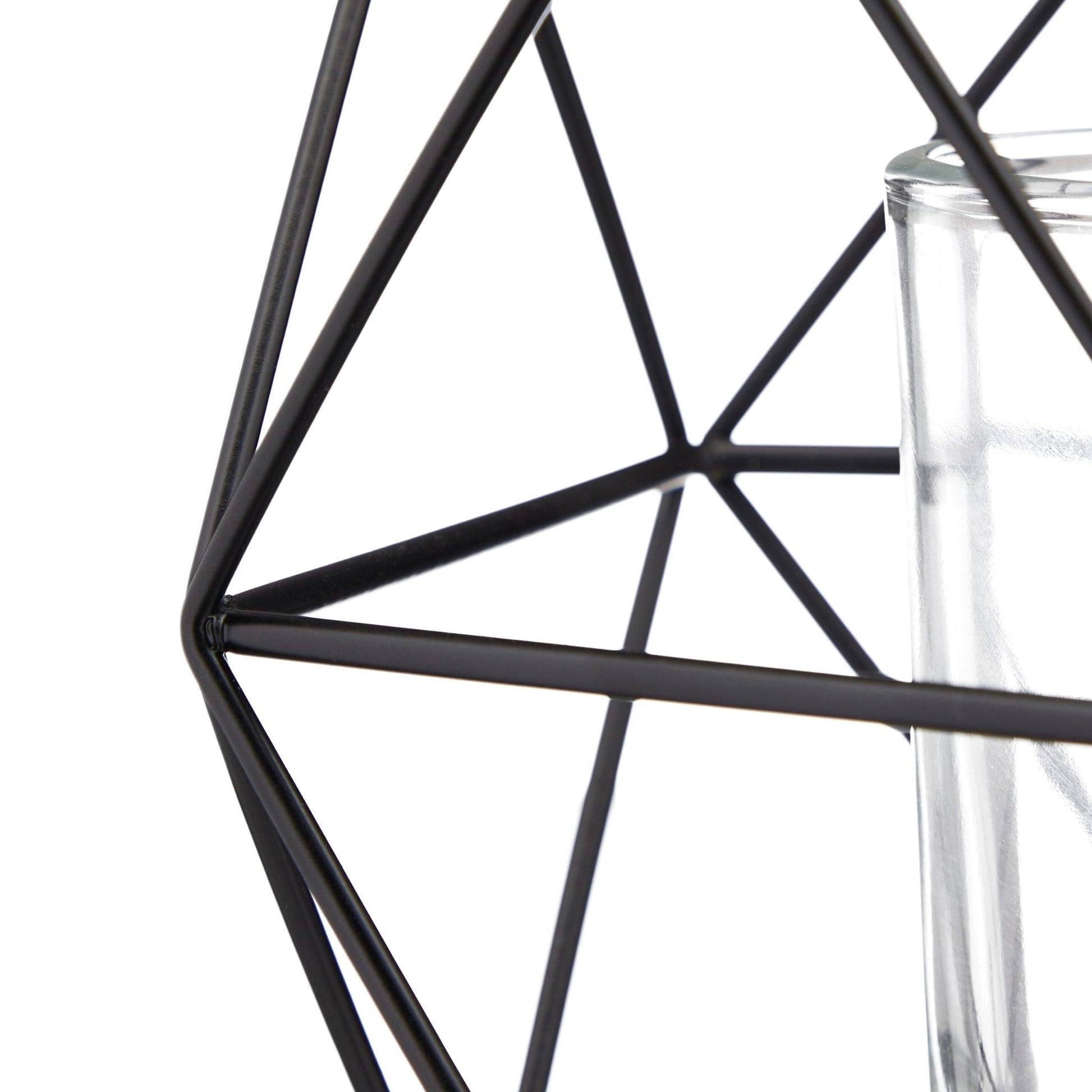 Geometrischer Teelichthalter 2er-Set Schwarz von Relaxdays