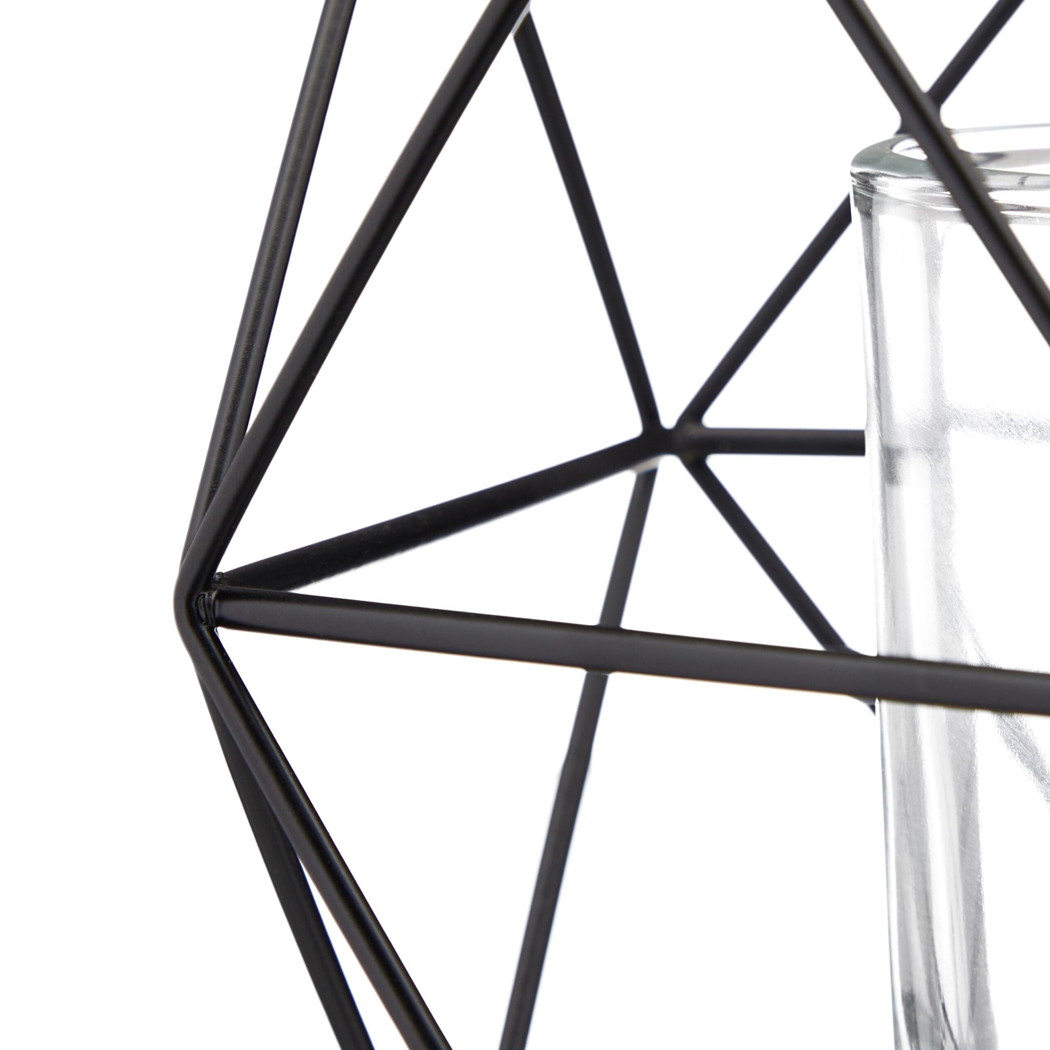 Geometrischer Teelichthalter 2er-Set Schwarz von Relaxdays