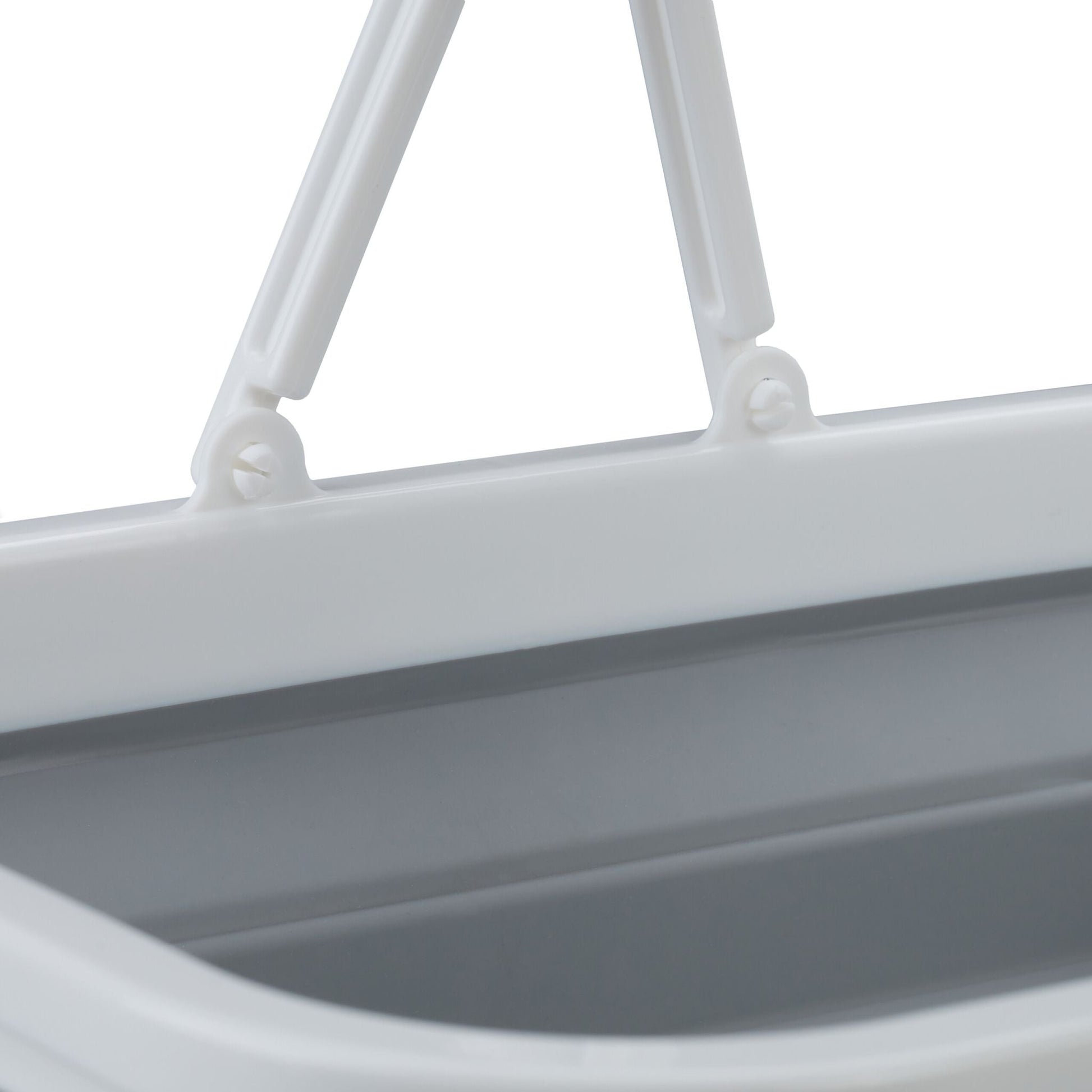 Faltkorb mit Henkel Weiss-Grau von Relaxdays
