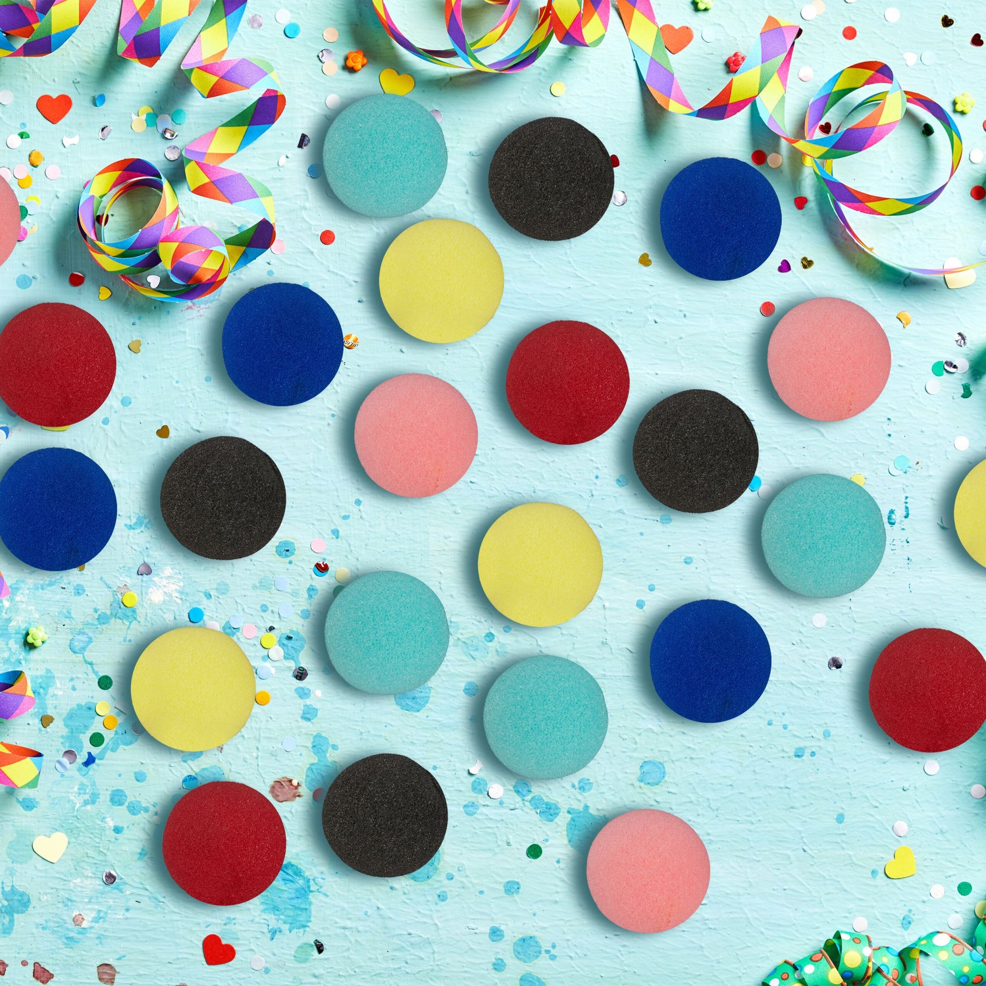 Clownsnase 24er-Set Blau-Gelb-Rot von Relaxdays