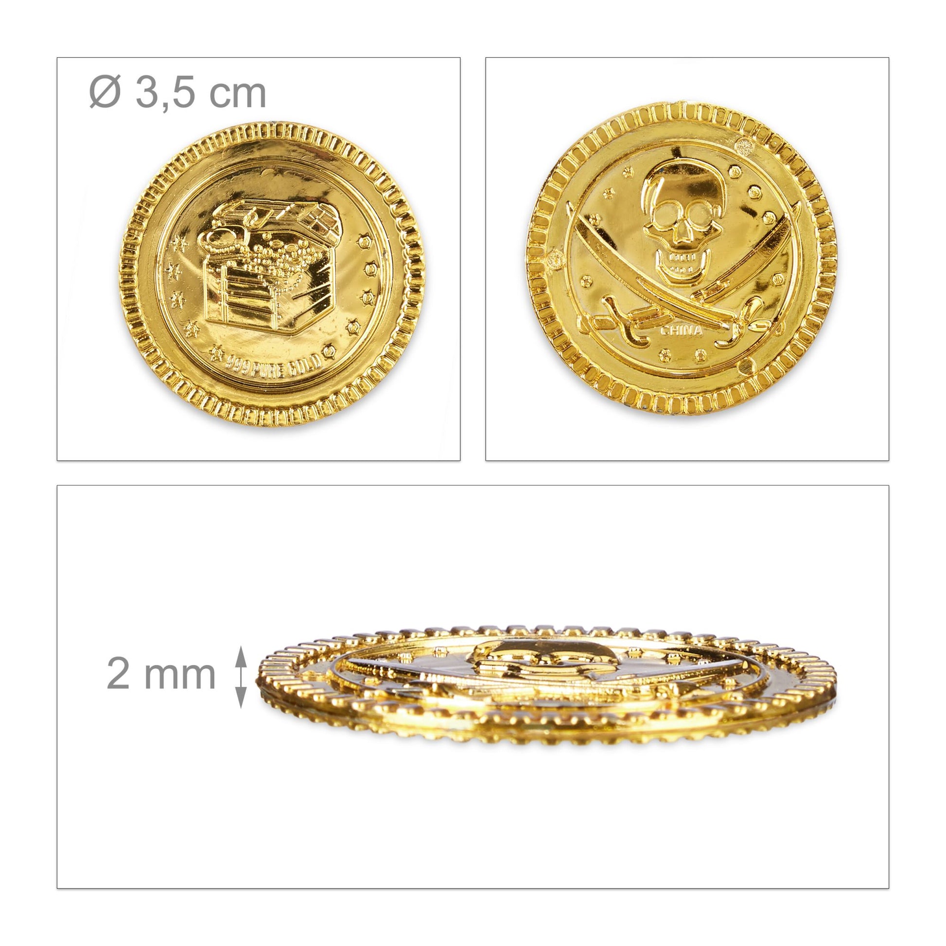 Goldmünzen 48er-Set Gold von Relaxdays