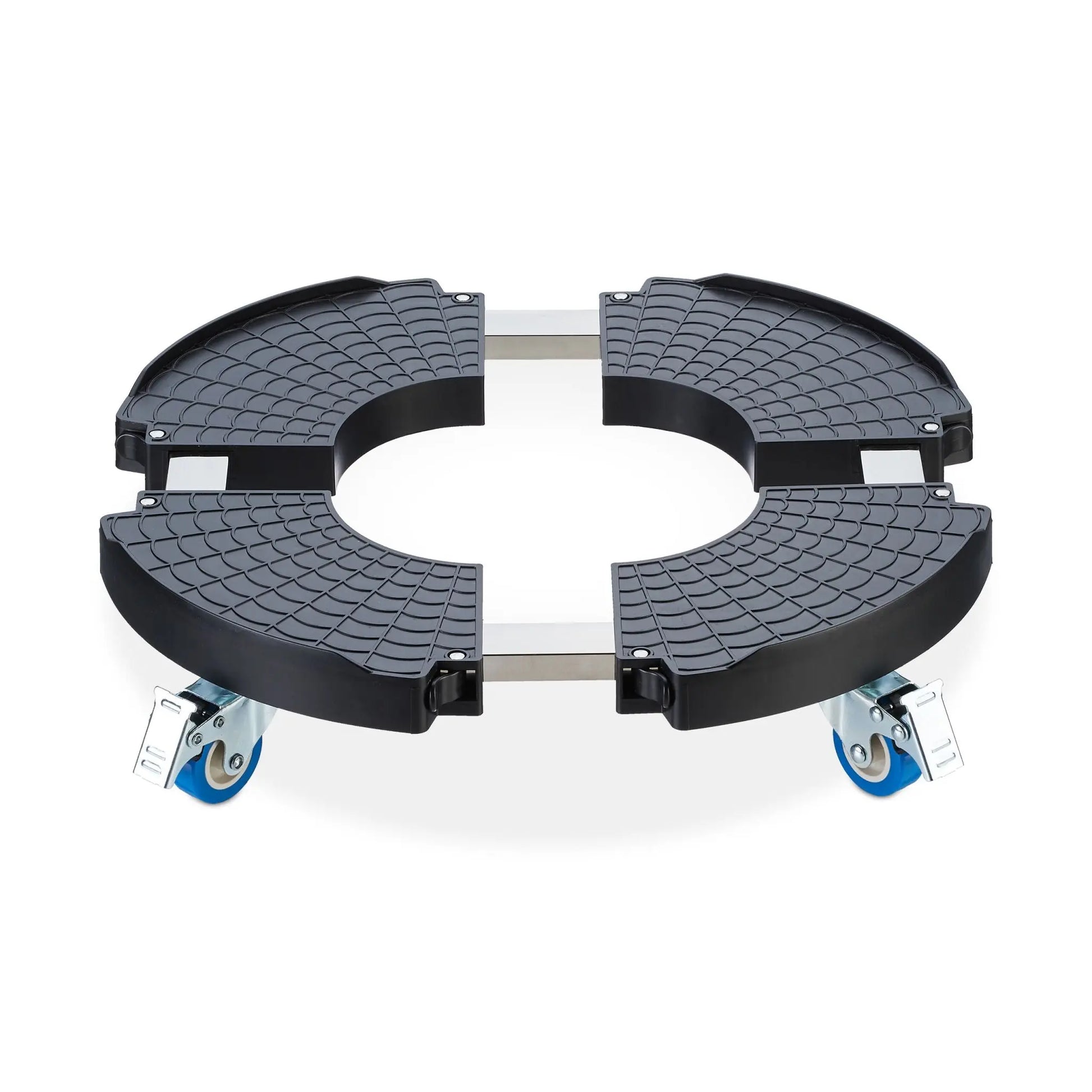 Ausziehbarer Pflanzenroller Anthrazit-Blau-Silber von Relaxdays