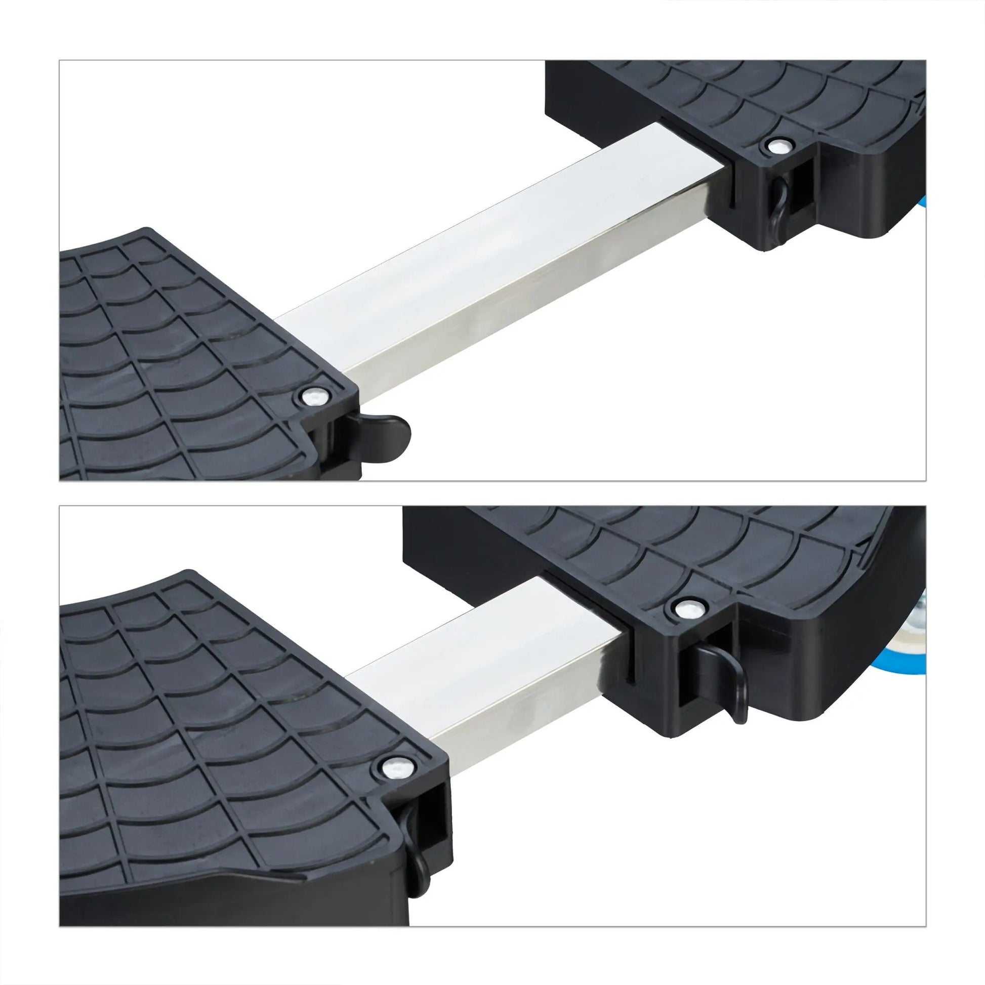 Ausziehbarer Pflanzenroller Anthrazit-Blau-Silber von Relaxdays