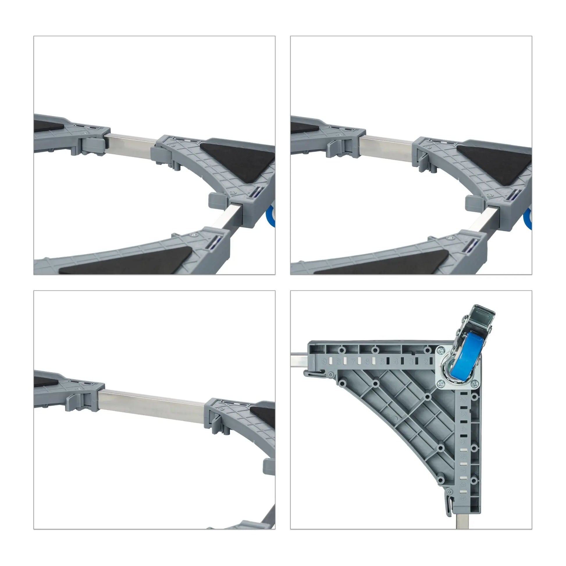 Ausziehbarer Pflanzenroller eckig Silber-Grau von Relaxdays