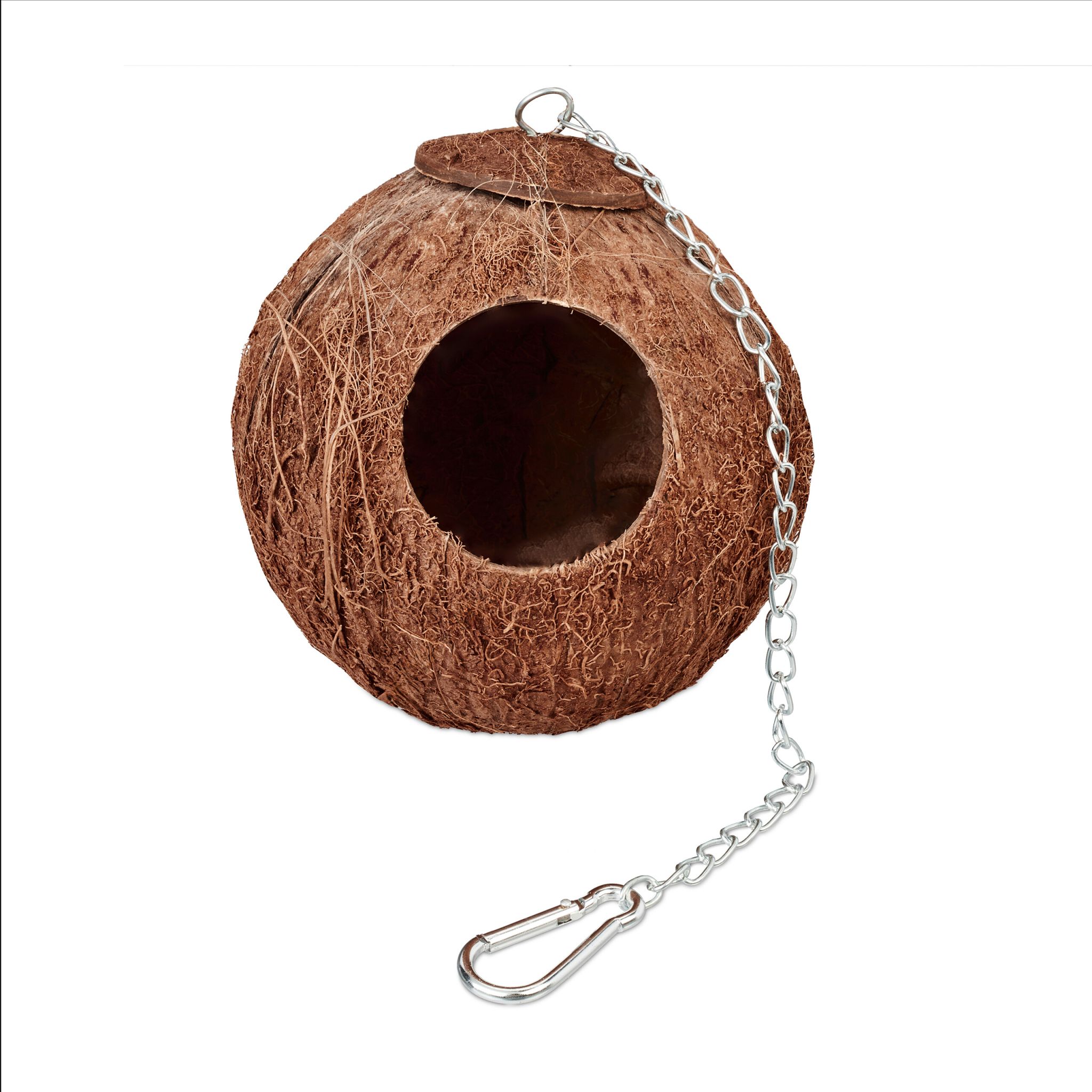 Vogelhaus Kokosnuss 2er-Set Braun-Silber
