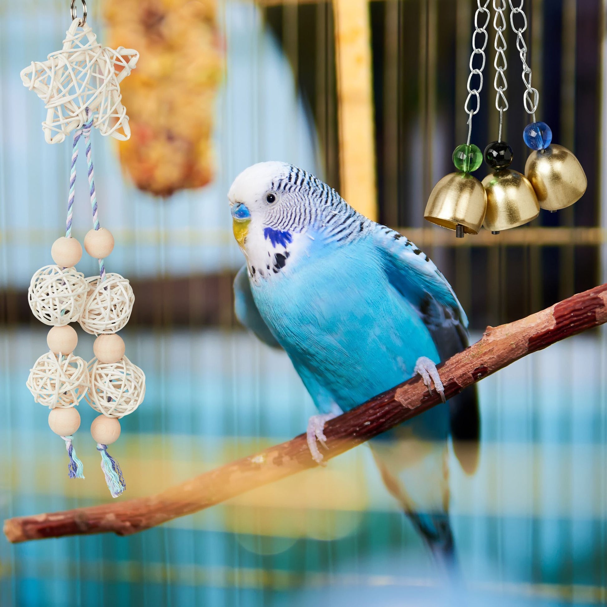 Vogelspielzeug 7tlg. Gold-Hellbraun-Silber von Relaxdays