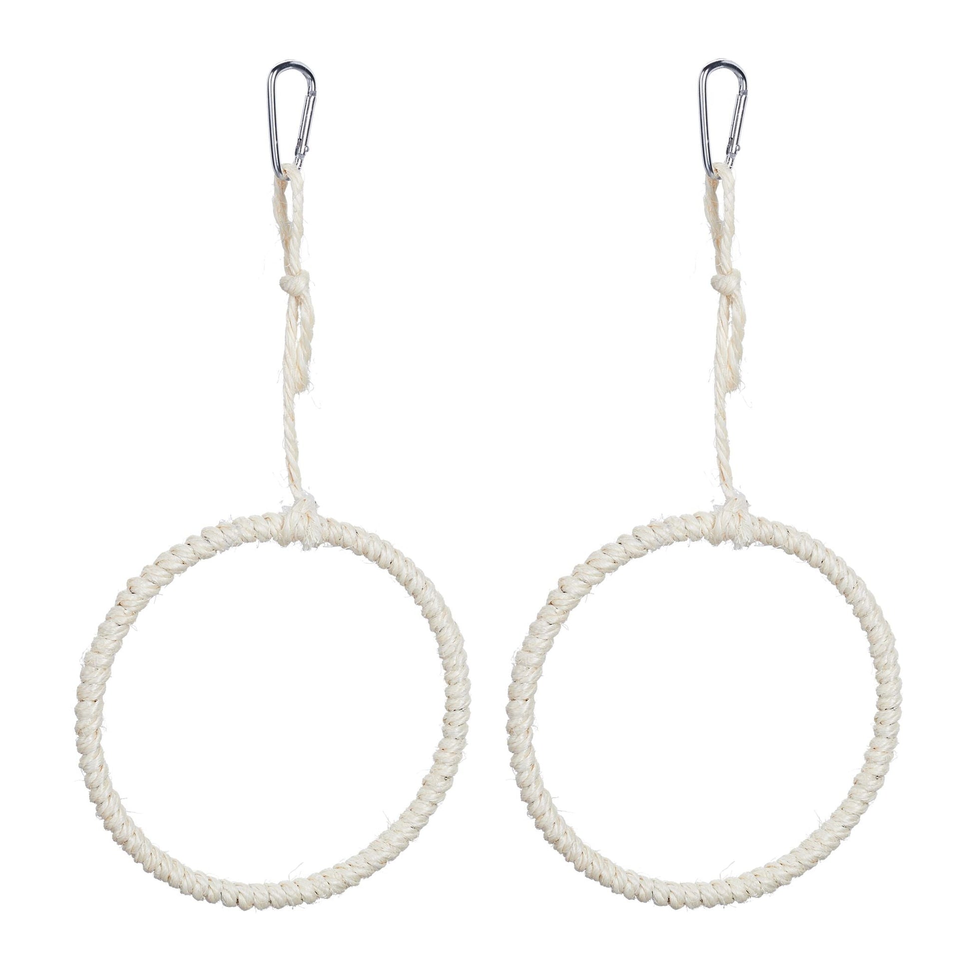 Vogelschaukel Ring 2er-Set Creme-Silber von Relaxdays