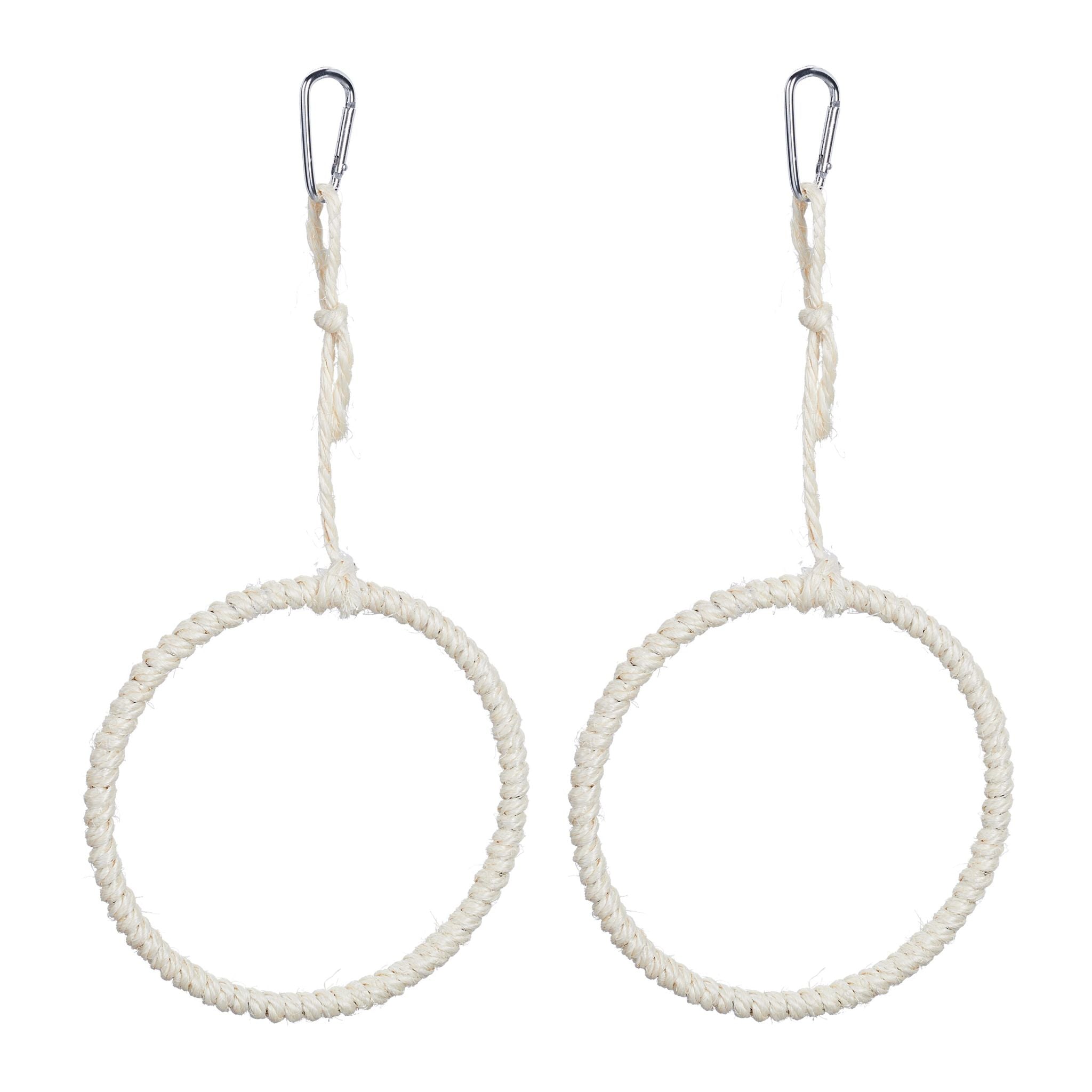 Vogelschaukel Ring 2er-Set Creme-Silber von Relaxdays
