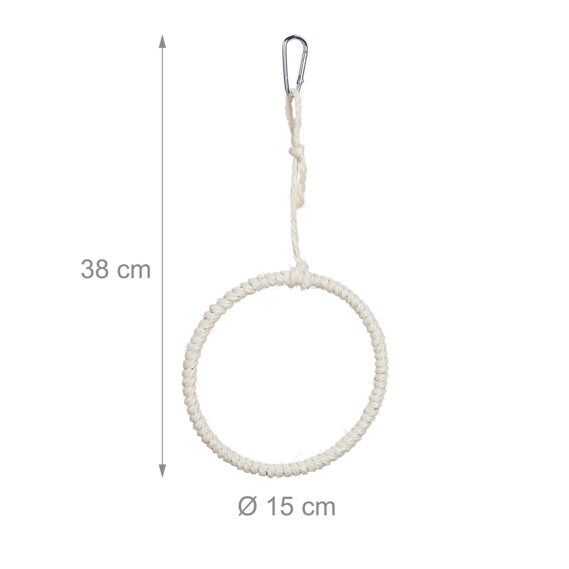 Vogelschaukel Ring 2er-Set Creme-Silber von Relaxdays