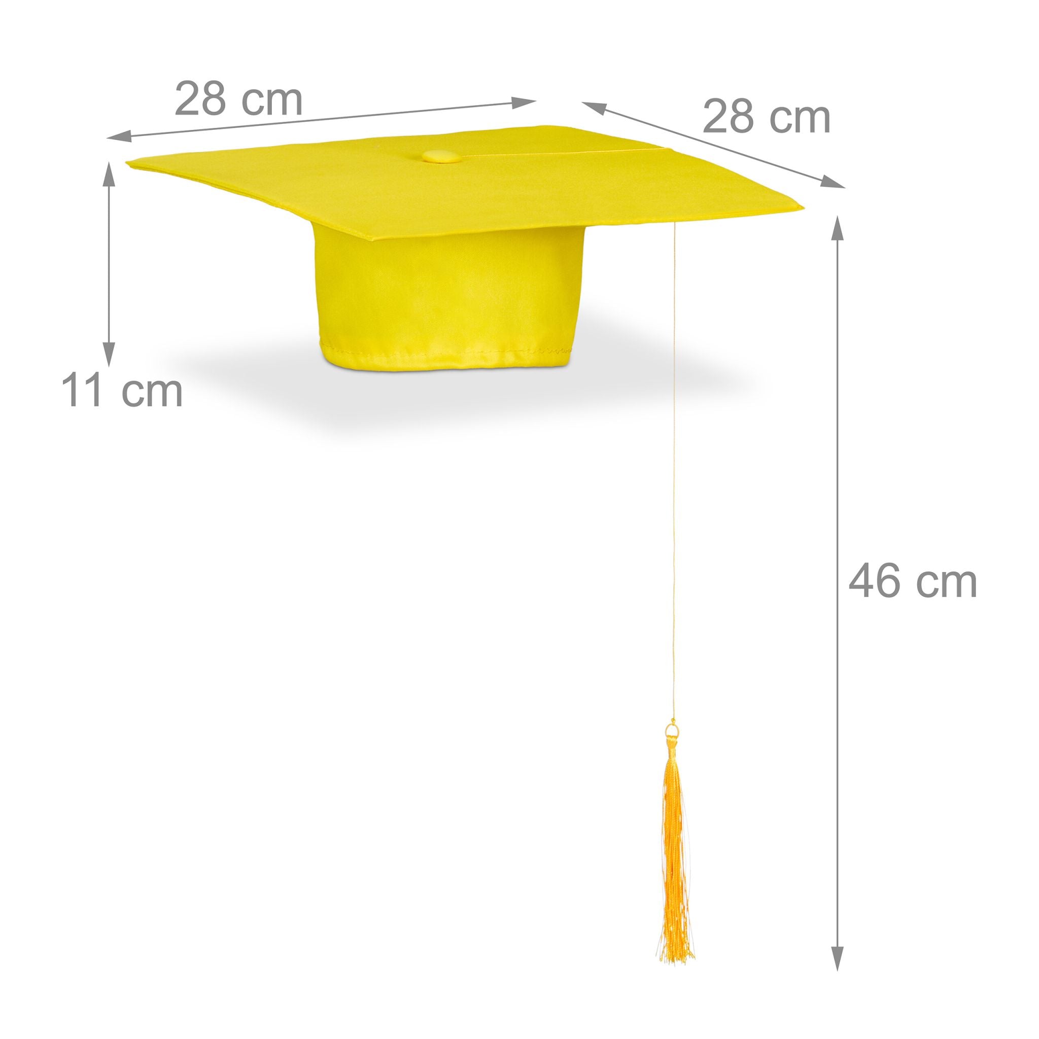 Doktorhut 2er-Set Gelb-Gold von Relaxdays