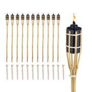 Gartenfackeln 90cm 12er-Set Hellbraun-Schwarz von Relaxdays