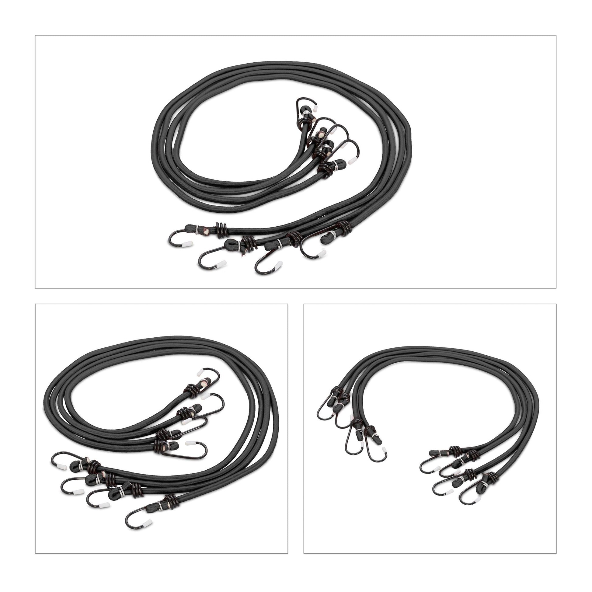 Spanngummi 24er-Set 5 Grössen Schwarz von Relaxdays