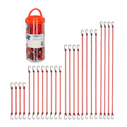 Spanngummi 24er-Set 5 Grössen Rot-Schwarz von Relaxdays
