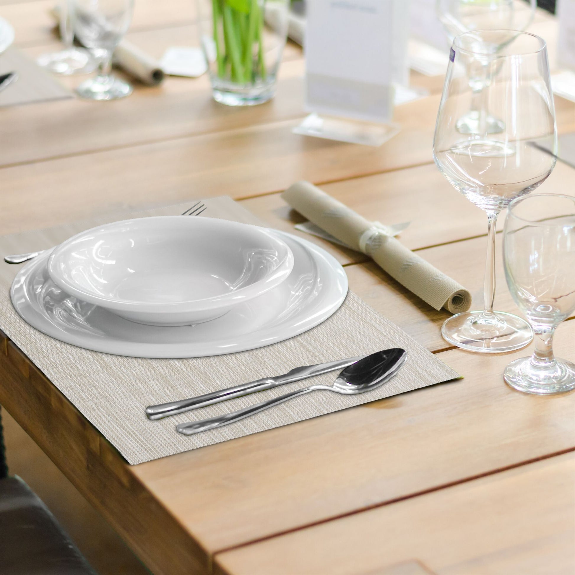 Tischset 6-teilig Creme von Relaxdays