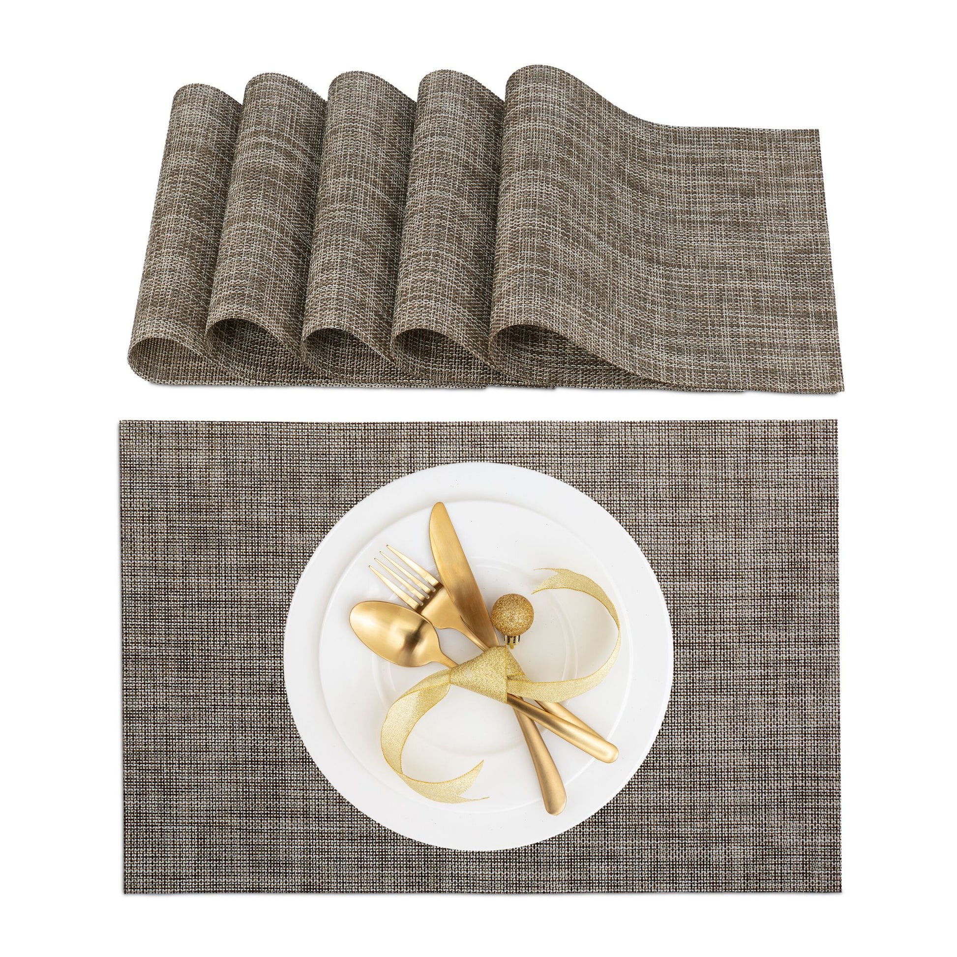 Tischset 6-teilig Braun von Relaxdays