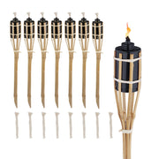 Gartenfackeln 50cm 8er-Set Hellbraun-Schwarz von Relaxdays