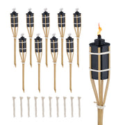 Gartenfackeln 40cm 10er-Set Hellbraun-Schwarz von Relaxdays