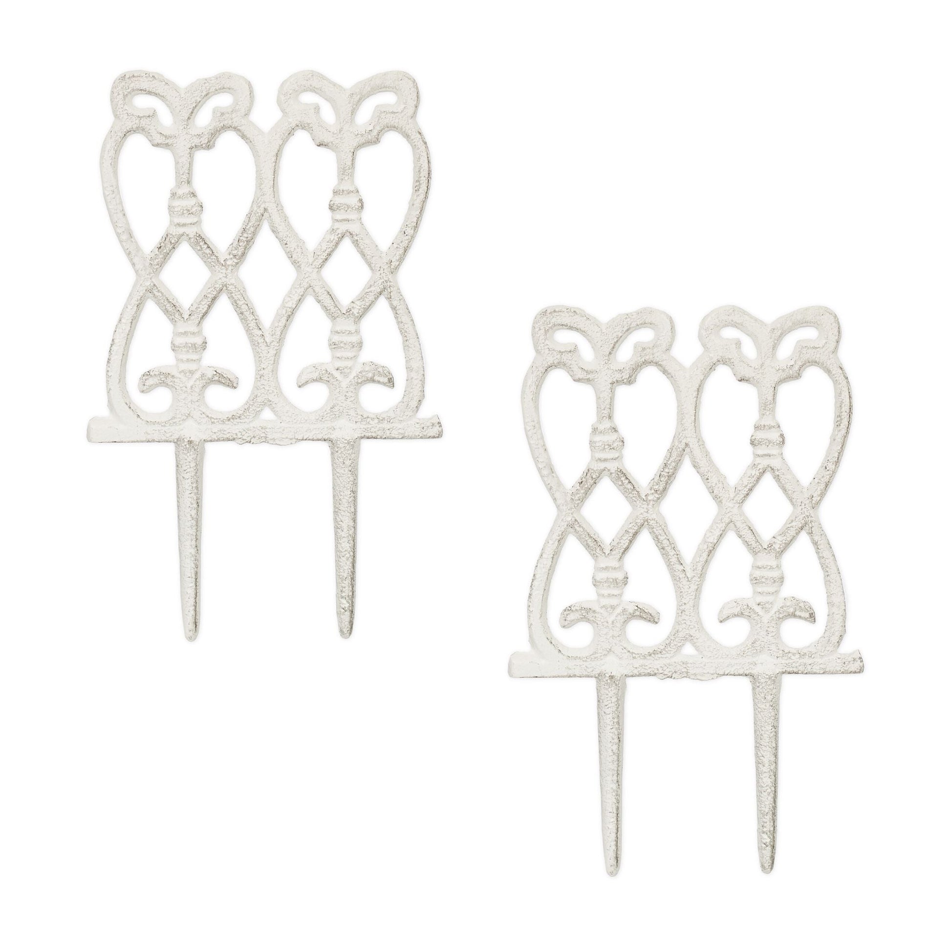 Beeteinfassung Gusseisen 2er-Set Weiss von Relaxdays