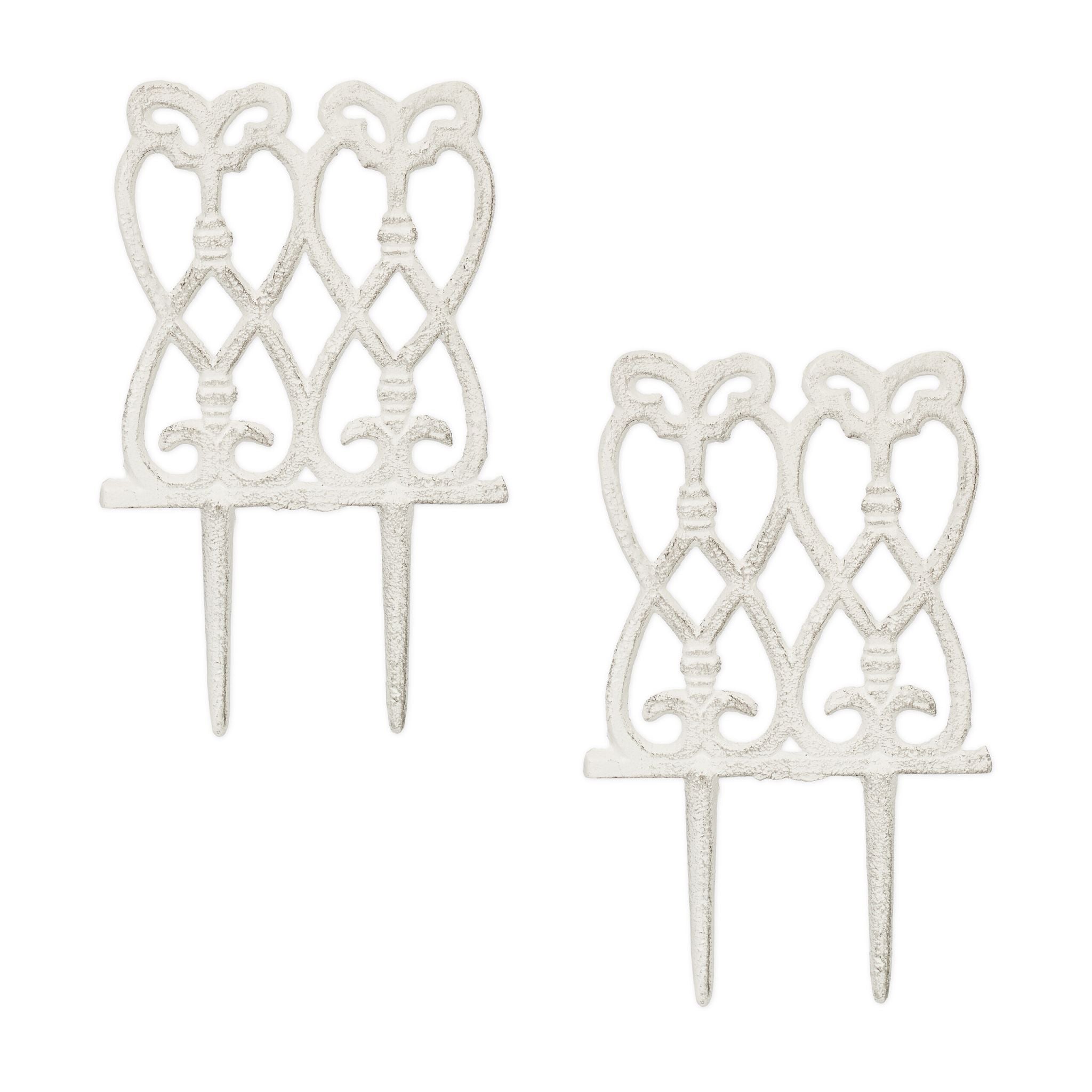 Beeteinfassung Gusseisen 2er-Set Weiss von Relaxdays