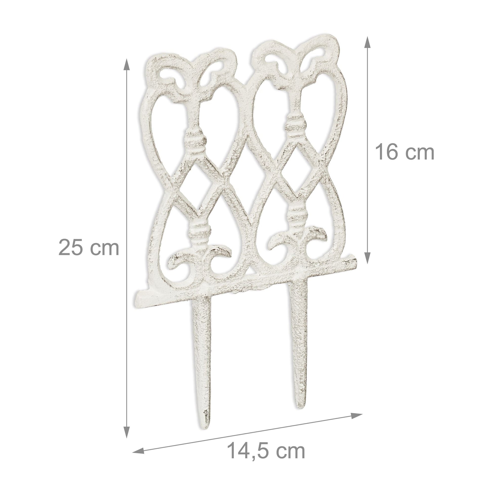 Beeteinfassung Gusseisen 2er-Set Weiss von Relaxdays