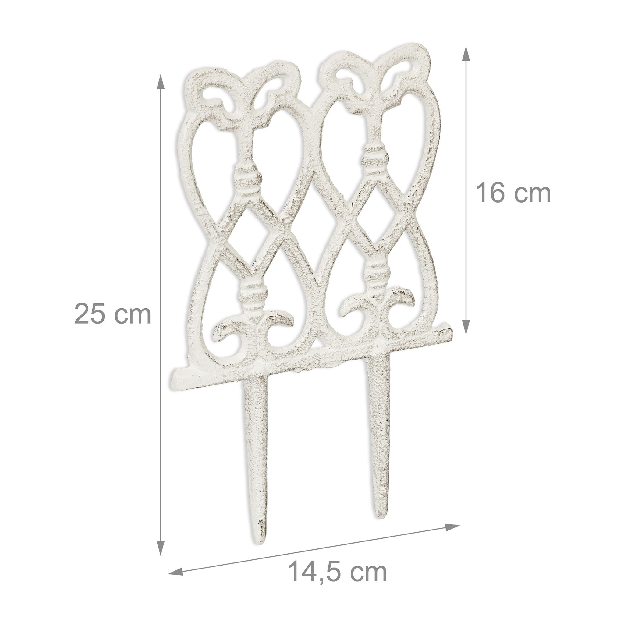 Beeteinfassung Gusseisen 2er-Set Weiss von Relaxdays