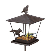 Vogelfutterhaus mit Erdspiess Braun von Relaxdays