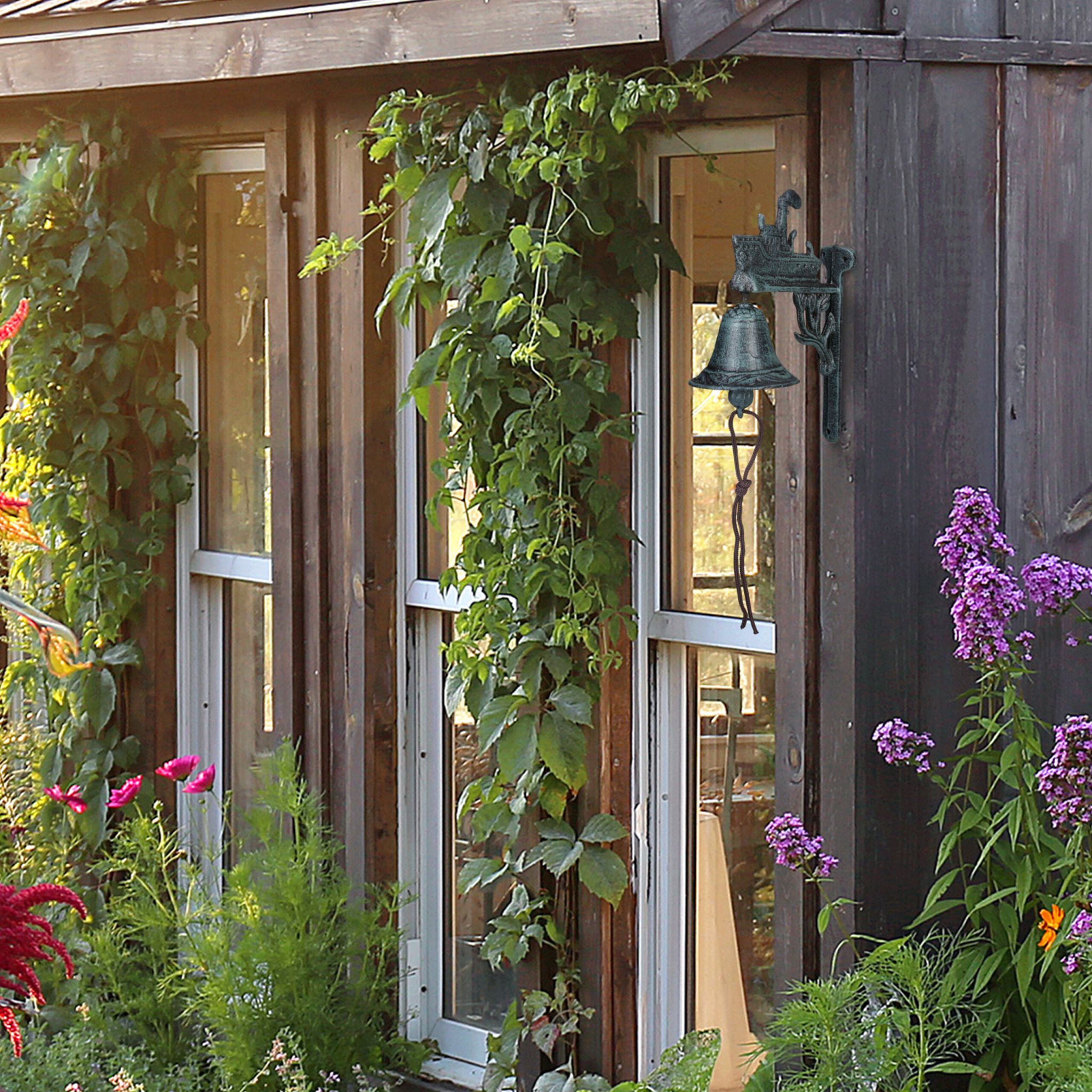 Gusseisen Türglocke mit Schiff Dunkelgrün von Relaxdays