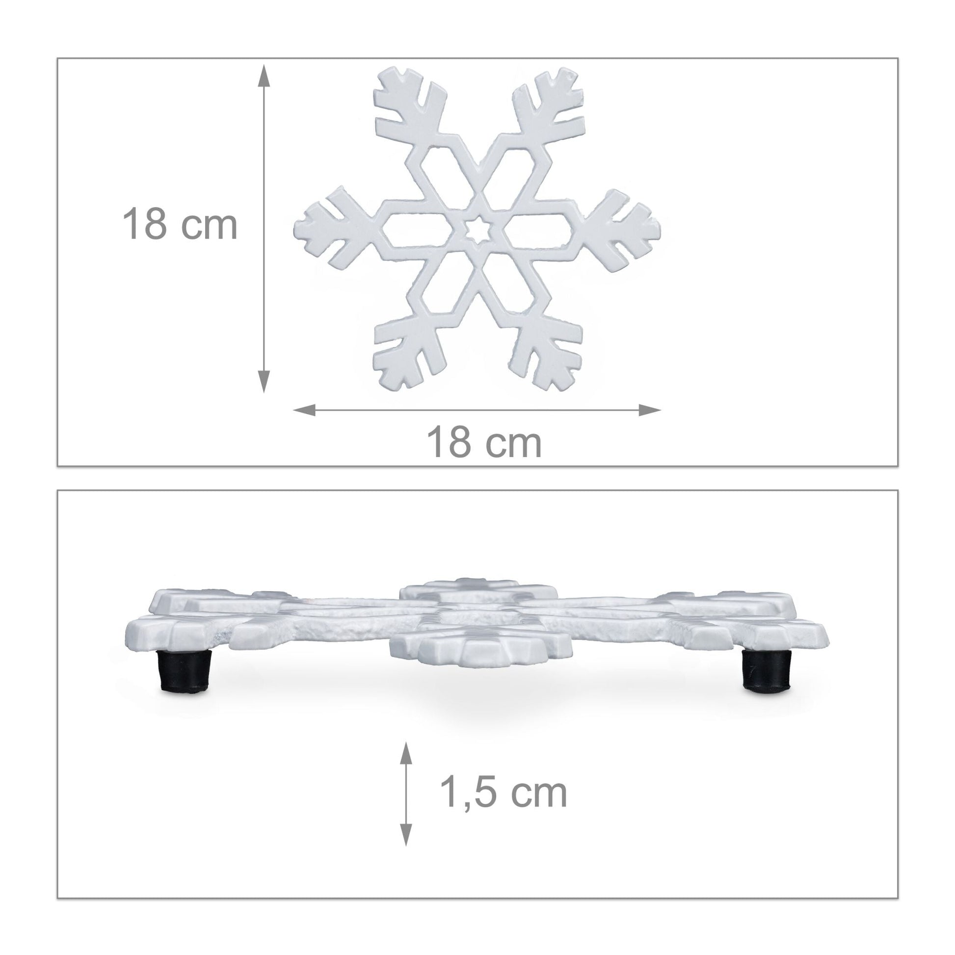 Topfuntersetzer Schneeflocke 2er-Set Weiss von Relaxdays