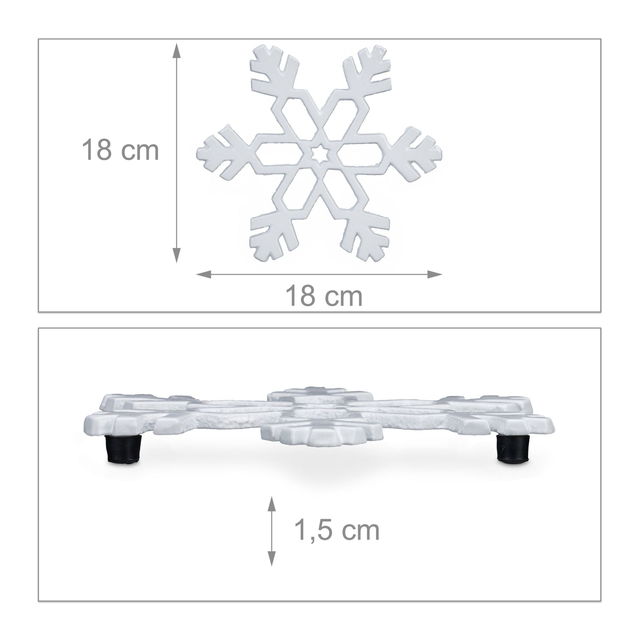 Topfuntersetzer Schneeflocke 2er-Set Weiss von Relaxdays