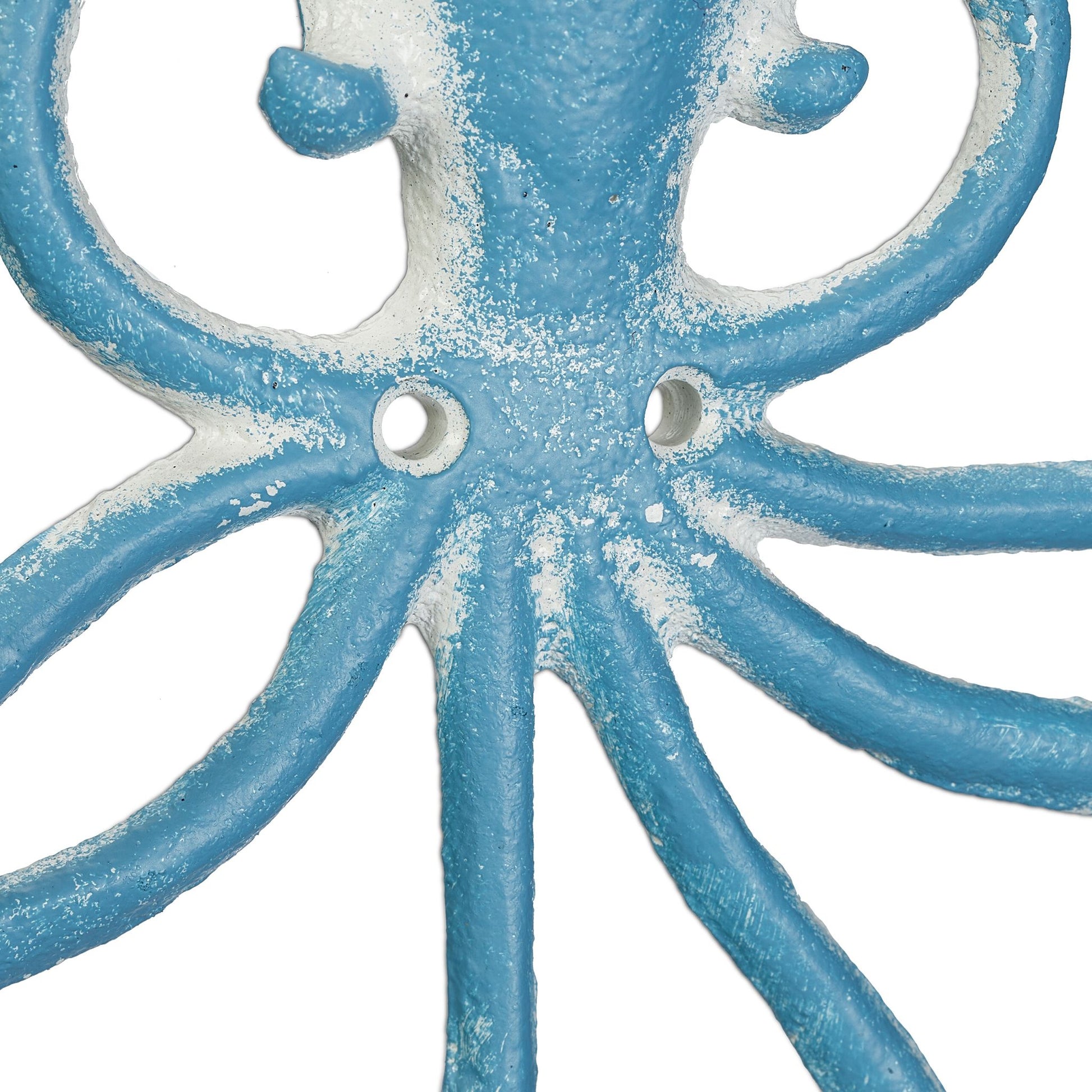Wandhaken Oktopus Weiss-Hellblau von Relaxdays