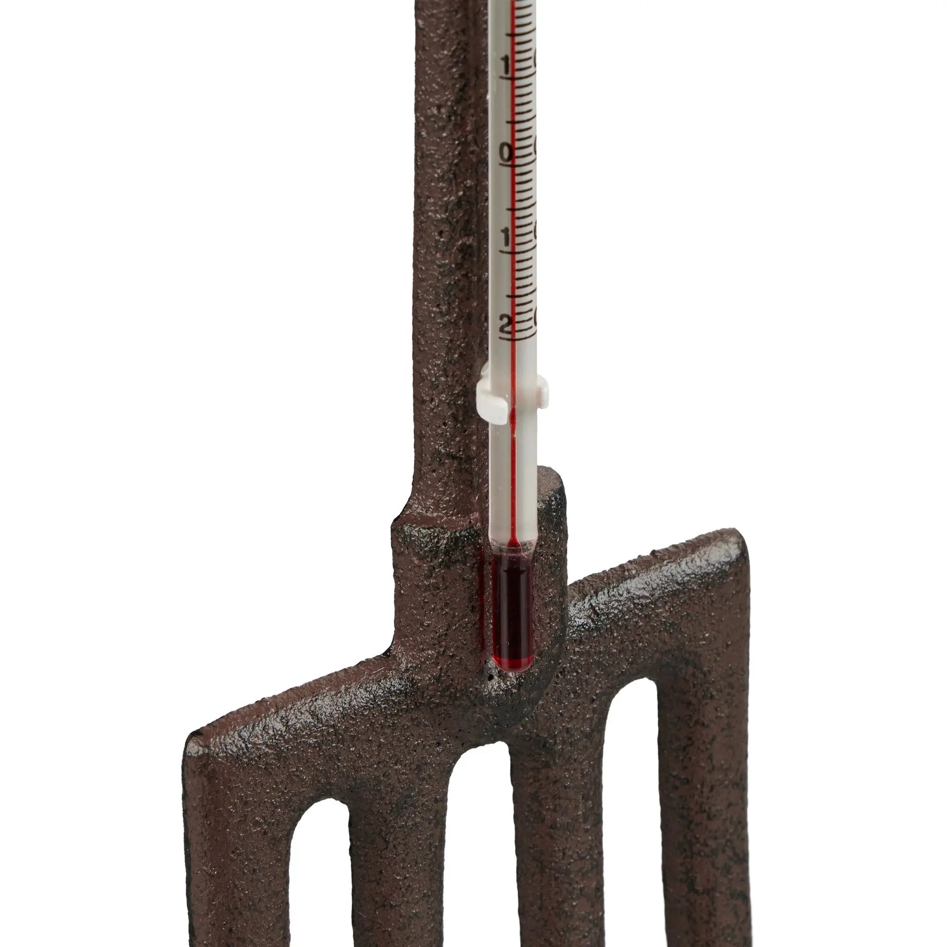 Analoges senthermometer Mistgabel Dunkelbraun-Rot-Schwarz von Relaxdays