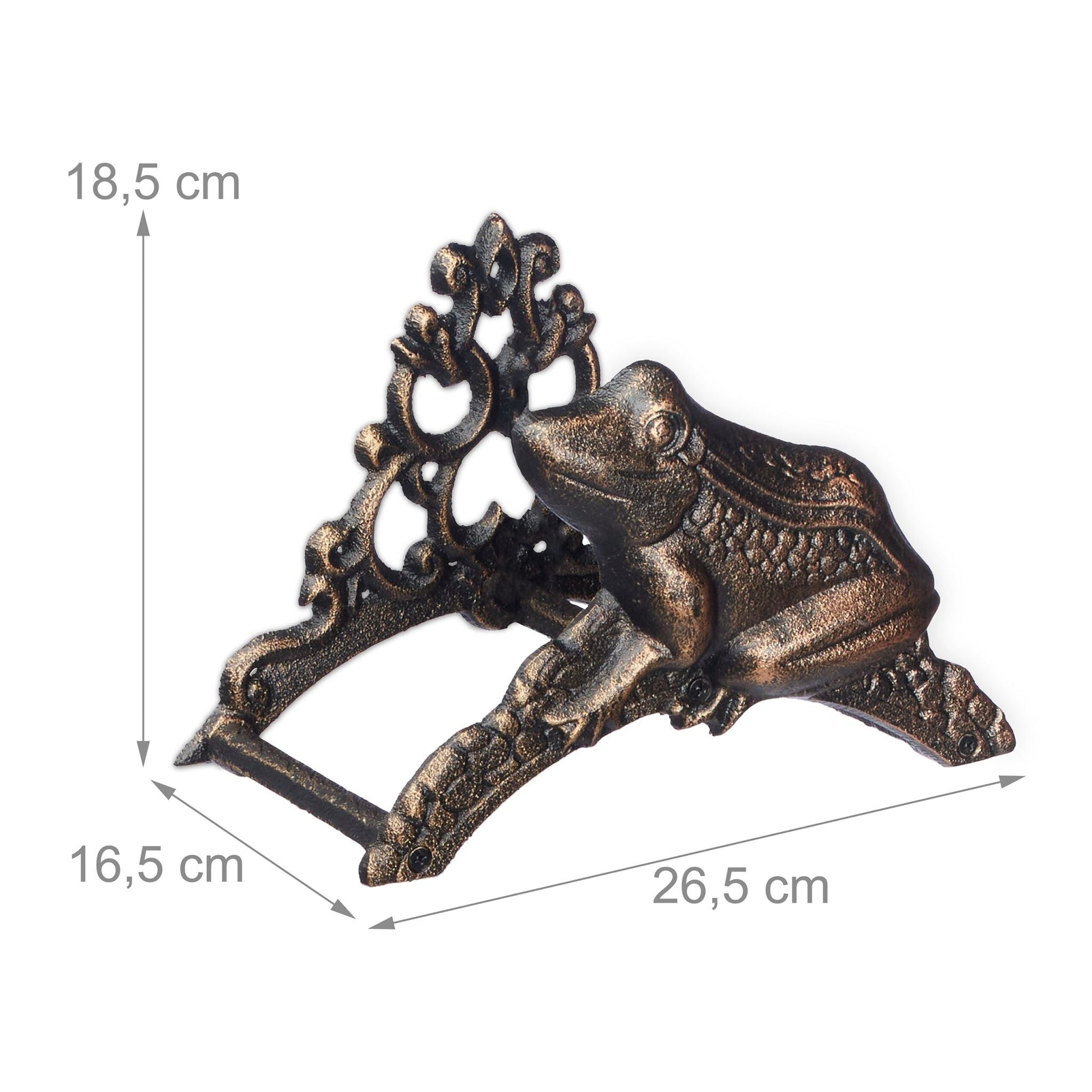 Antiker Schlauchhalter mit Frosch Braun von Relaxdays