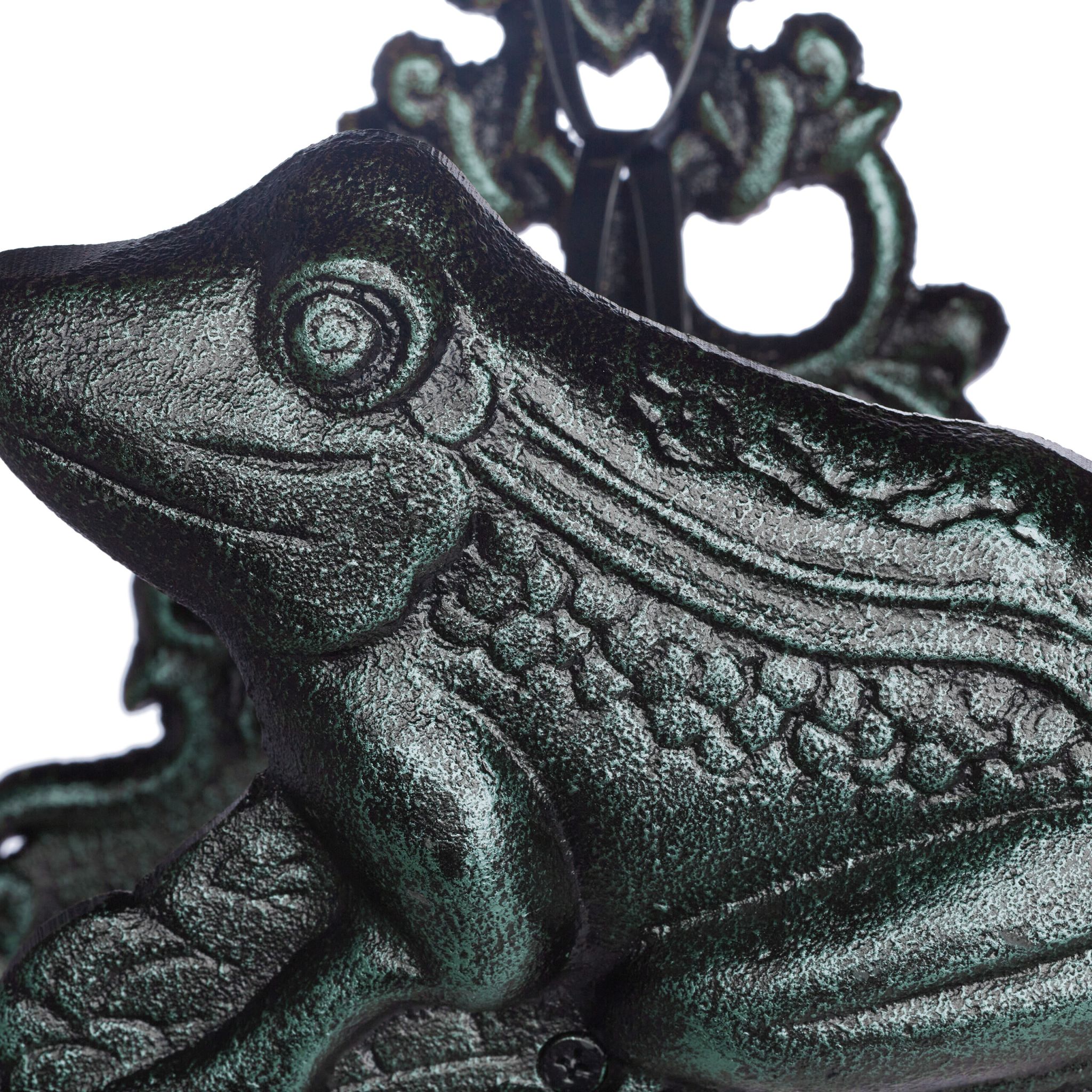Antiker Schlauchhalter mit Frosch Dunkelgrün-Schwarz von Relaxdays