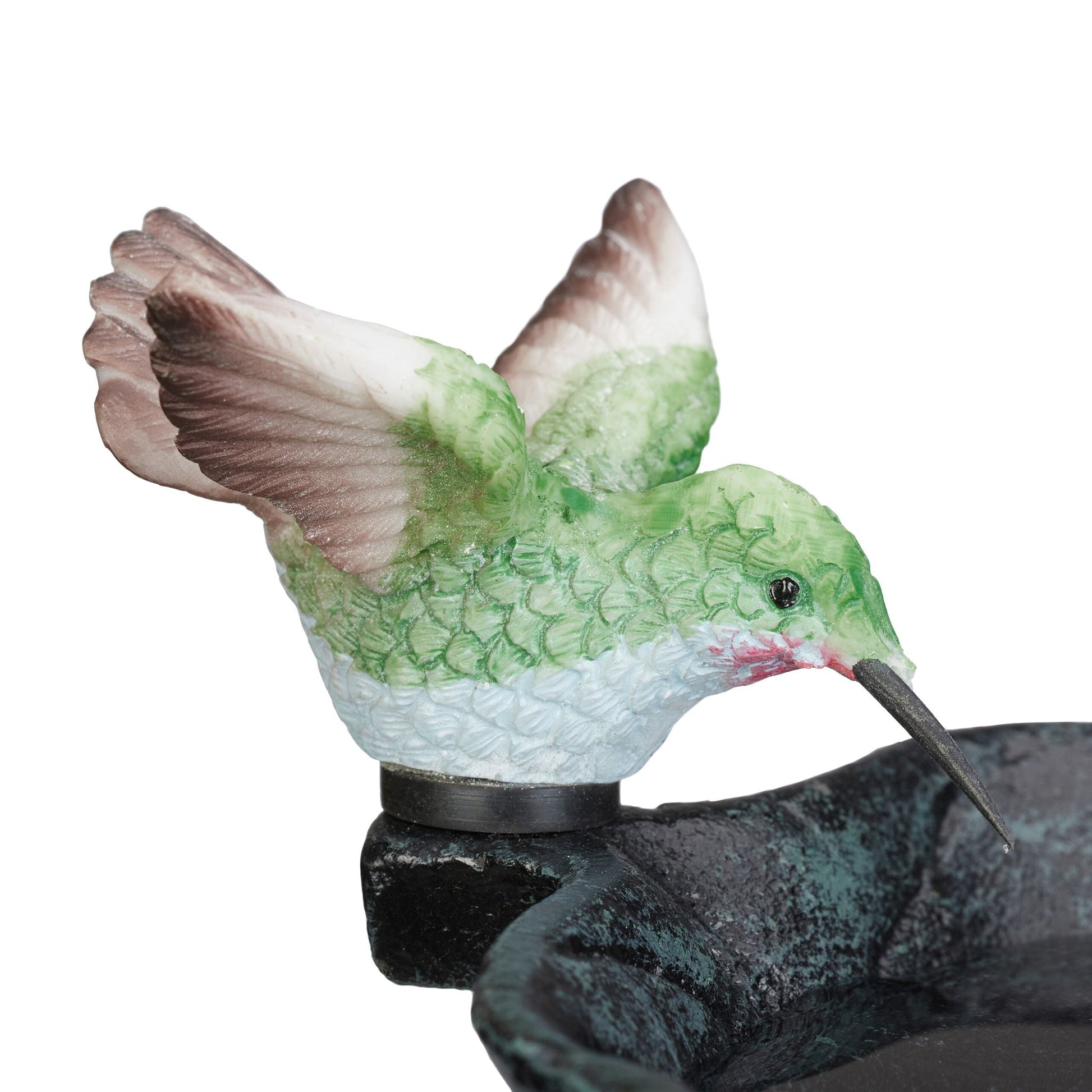 Vogeltränke Gusseisen mit Erdspiess Dunkelgrün-Grün-Schwarz von Relaxdays