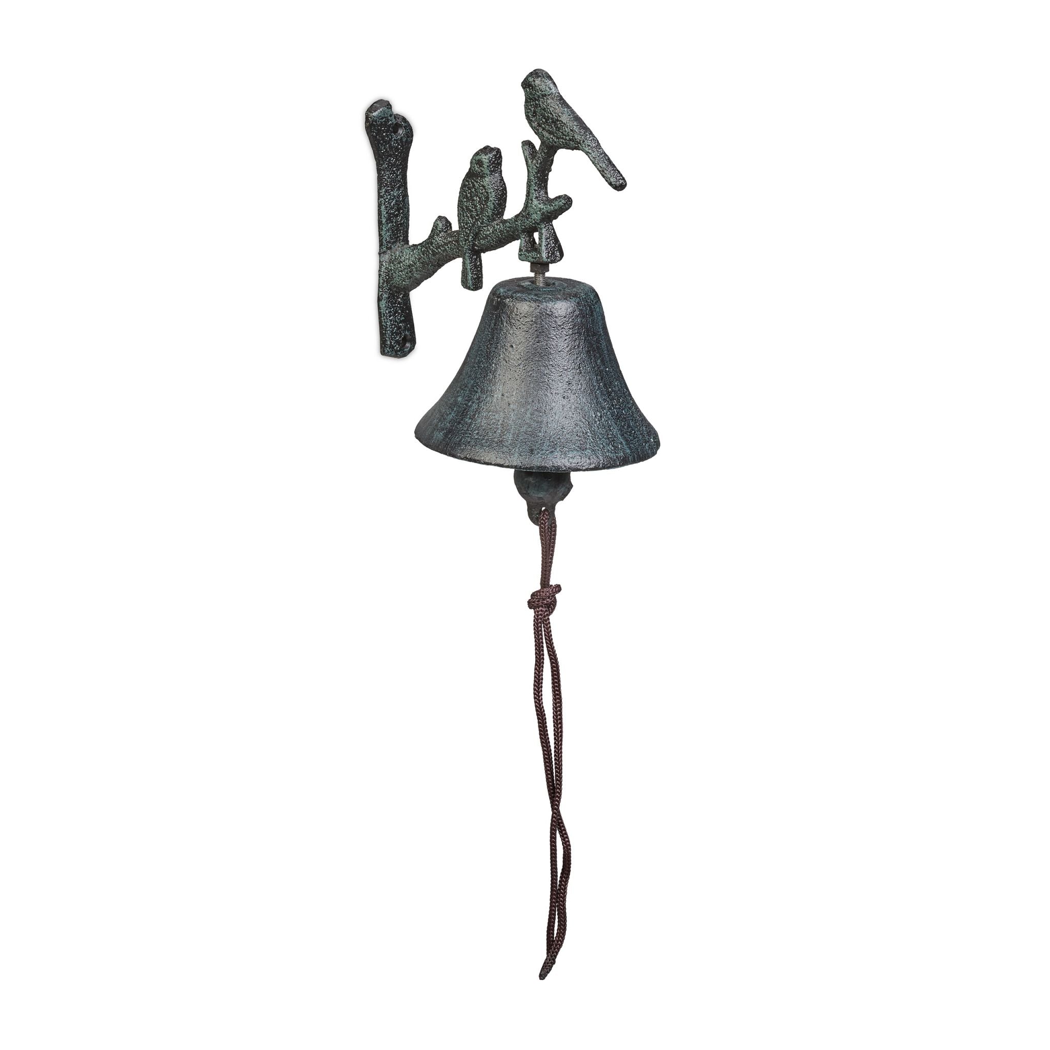 Türglocke Gusseisen Vögel Dunkelgrün-Schwarz von Relaxdays