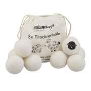 Trocknerbälle Schafwolle 8er-Set Weiss-Schwarz von Relaxdays