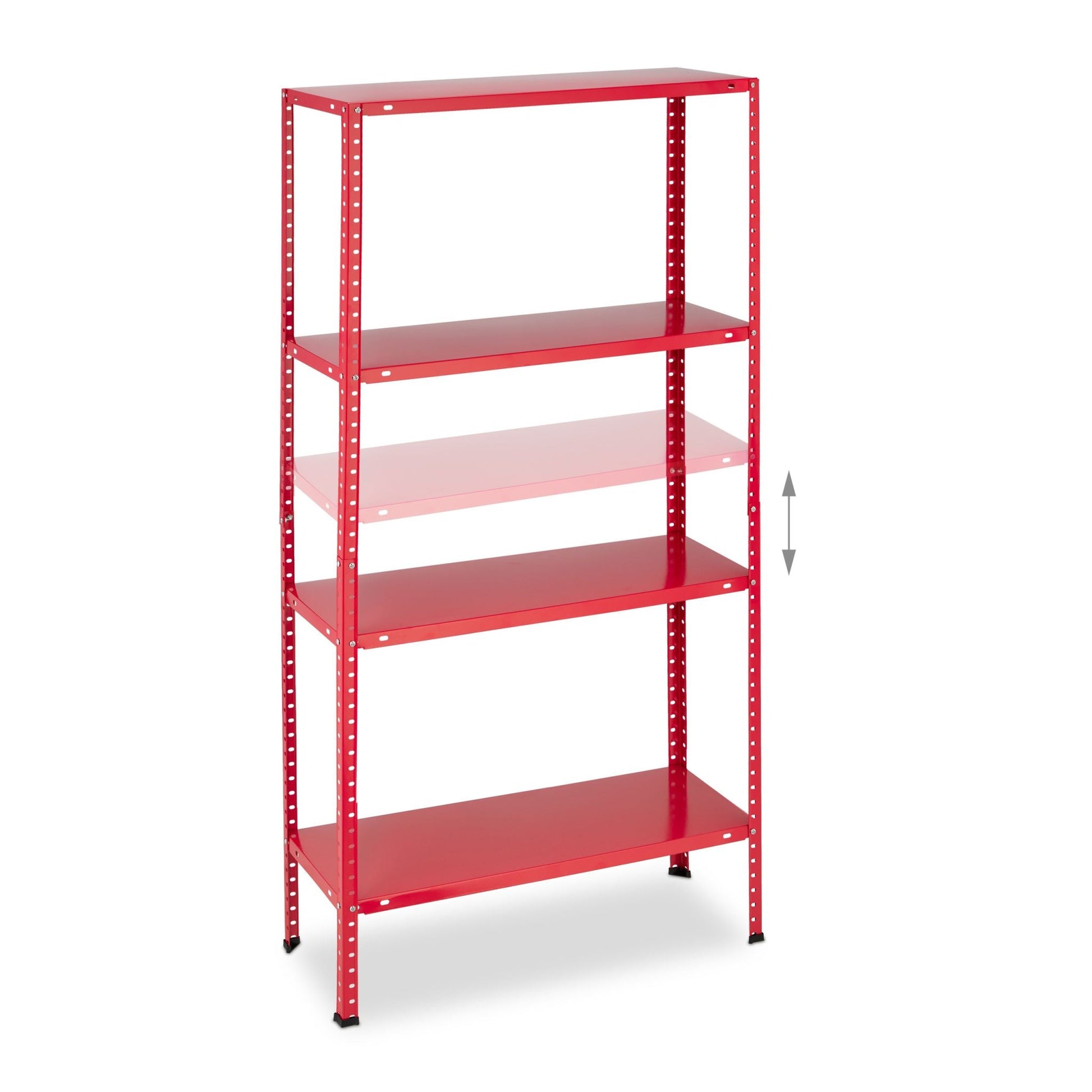 Schwerlastregal mit 4 Ebenen Rot von Relaxdays