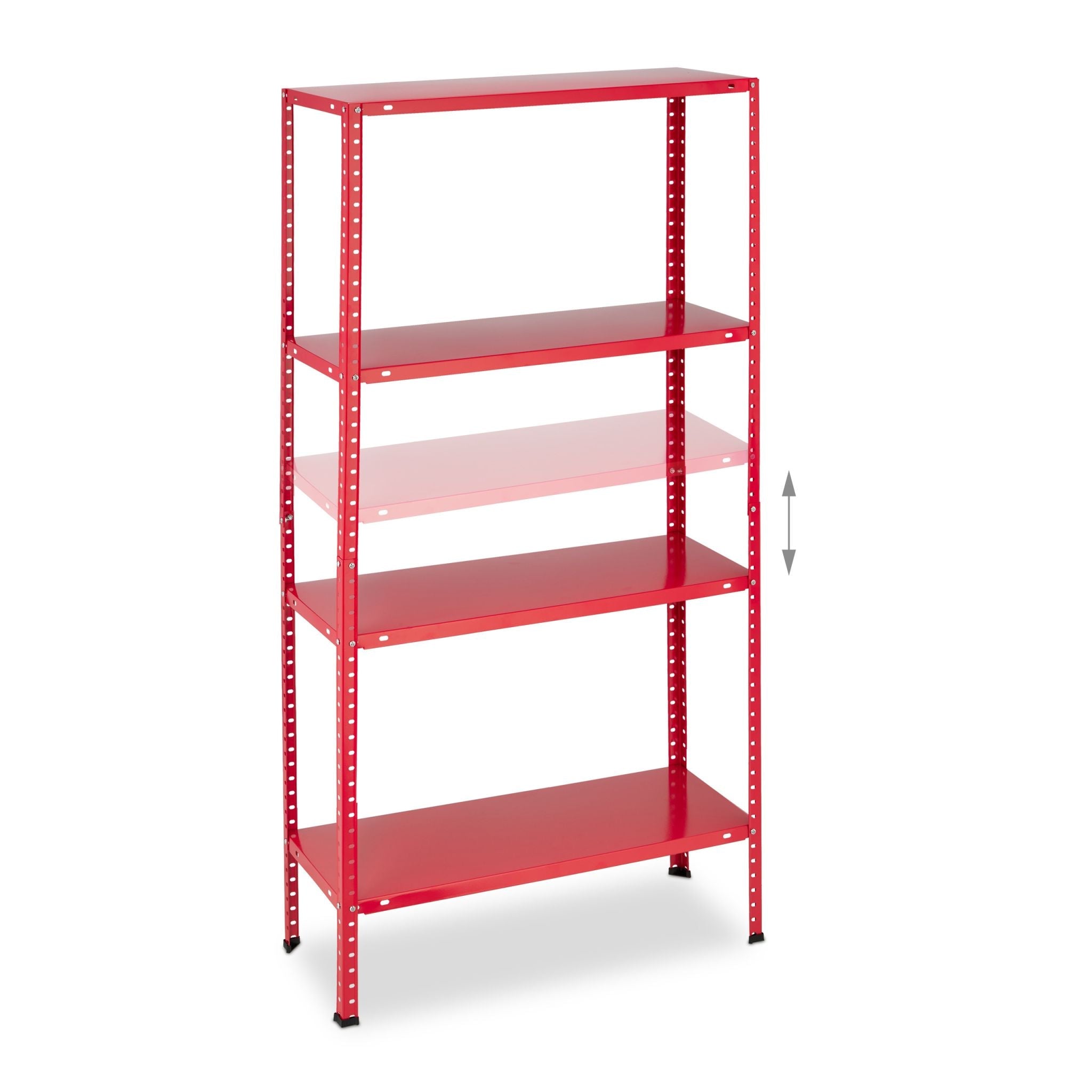 Schwerlastregal mit 4 Ebenen Rot von Relaxdays