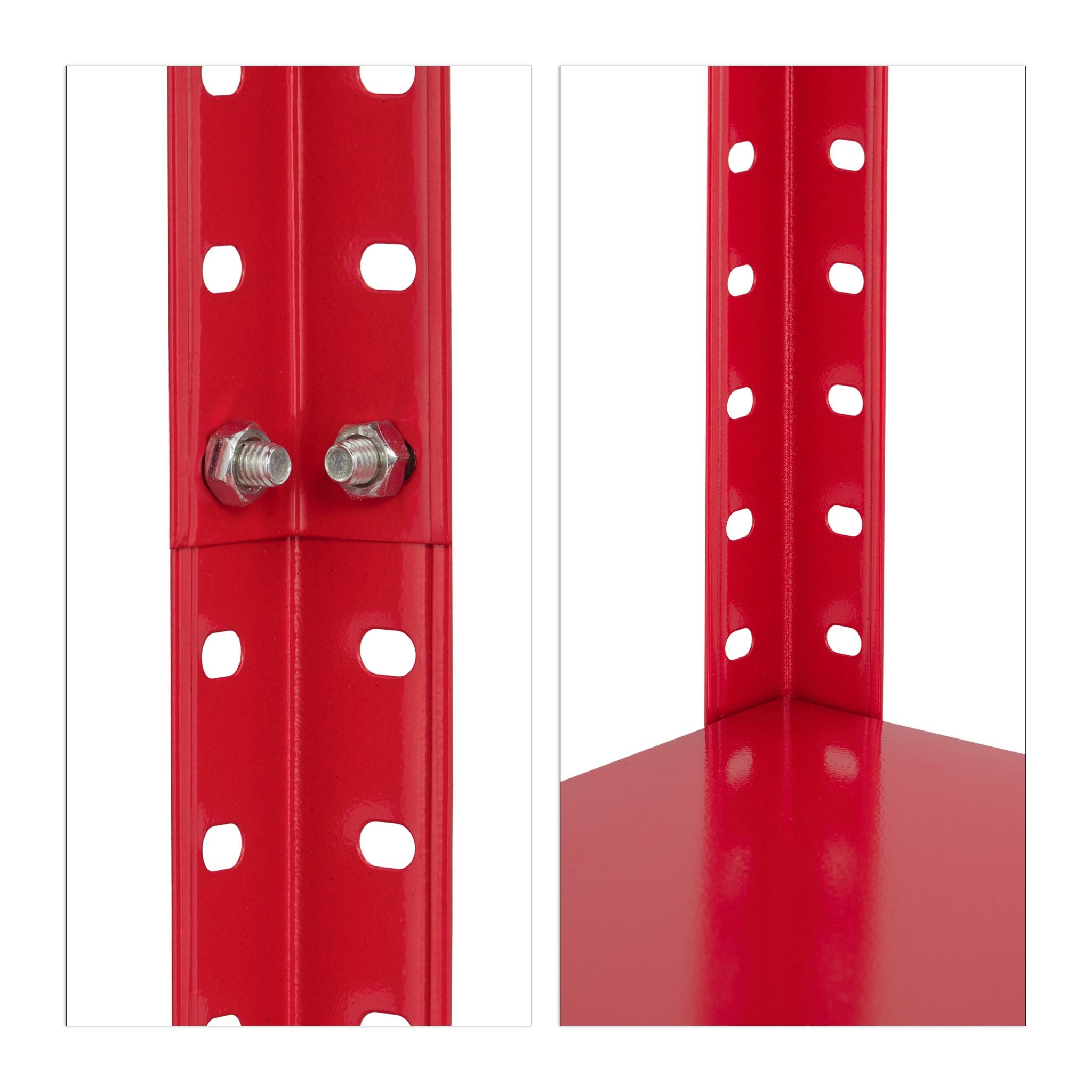 Schwerlastregal mit 4 Ebenen Rot von Relaxdays