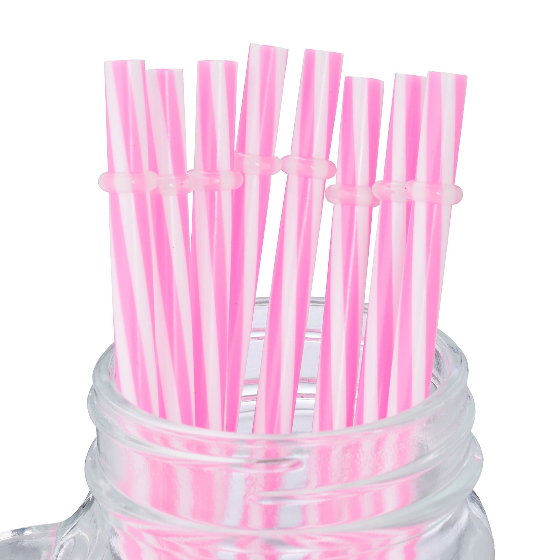Trinkgläser mit Deckel Flamingo 8er-Set Creme-Rosa-Transparent von Relaxdays