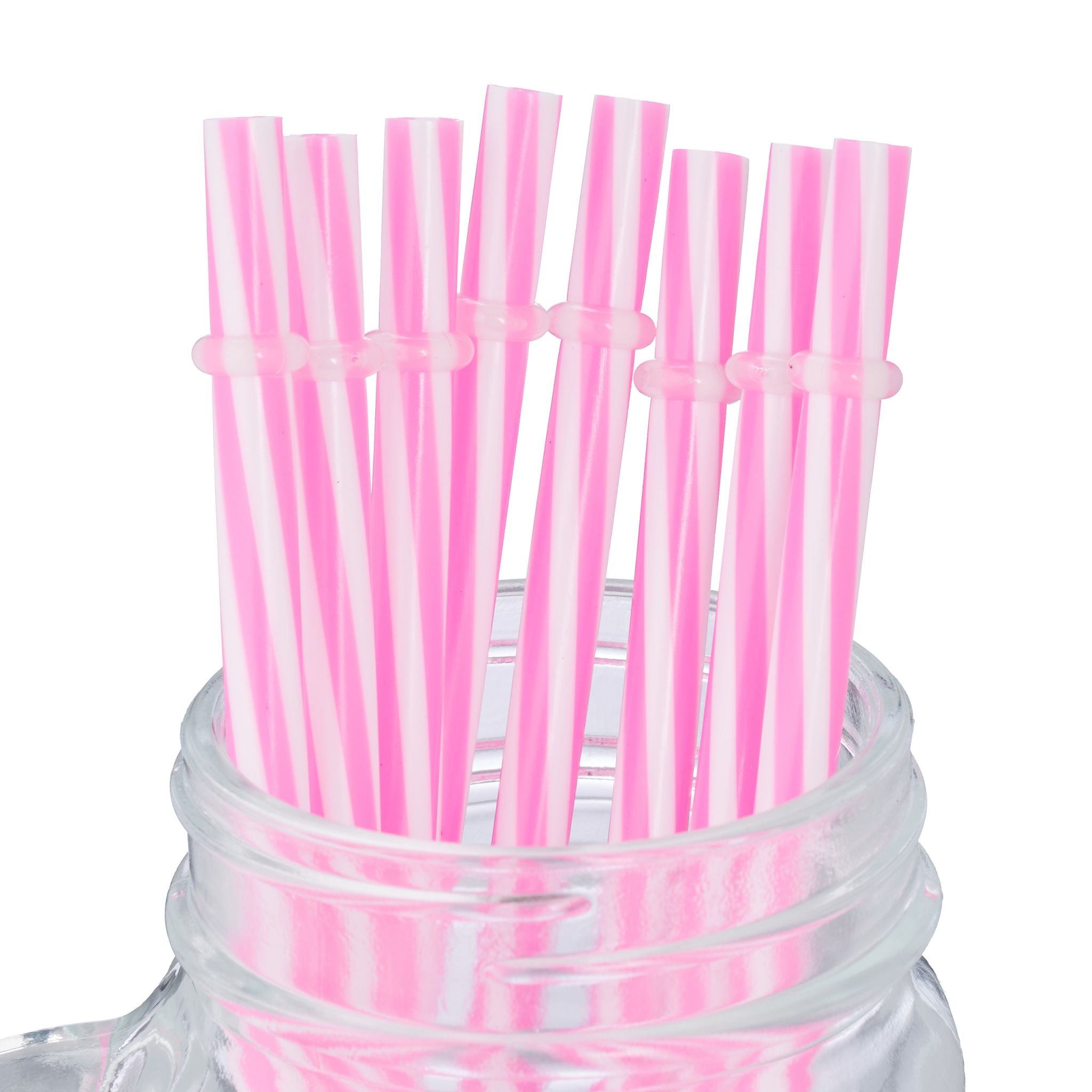 Trinkgläser mit Deckel Flamingo 8er-Set Creme-Rosa-Transparent von Relaxdays