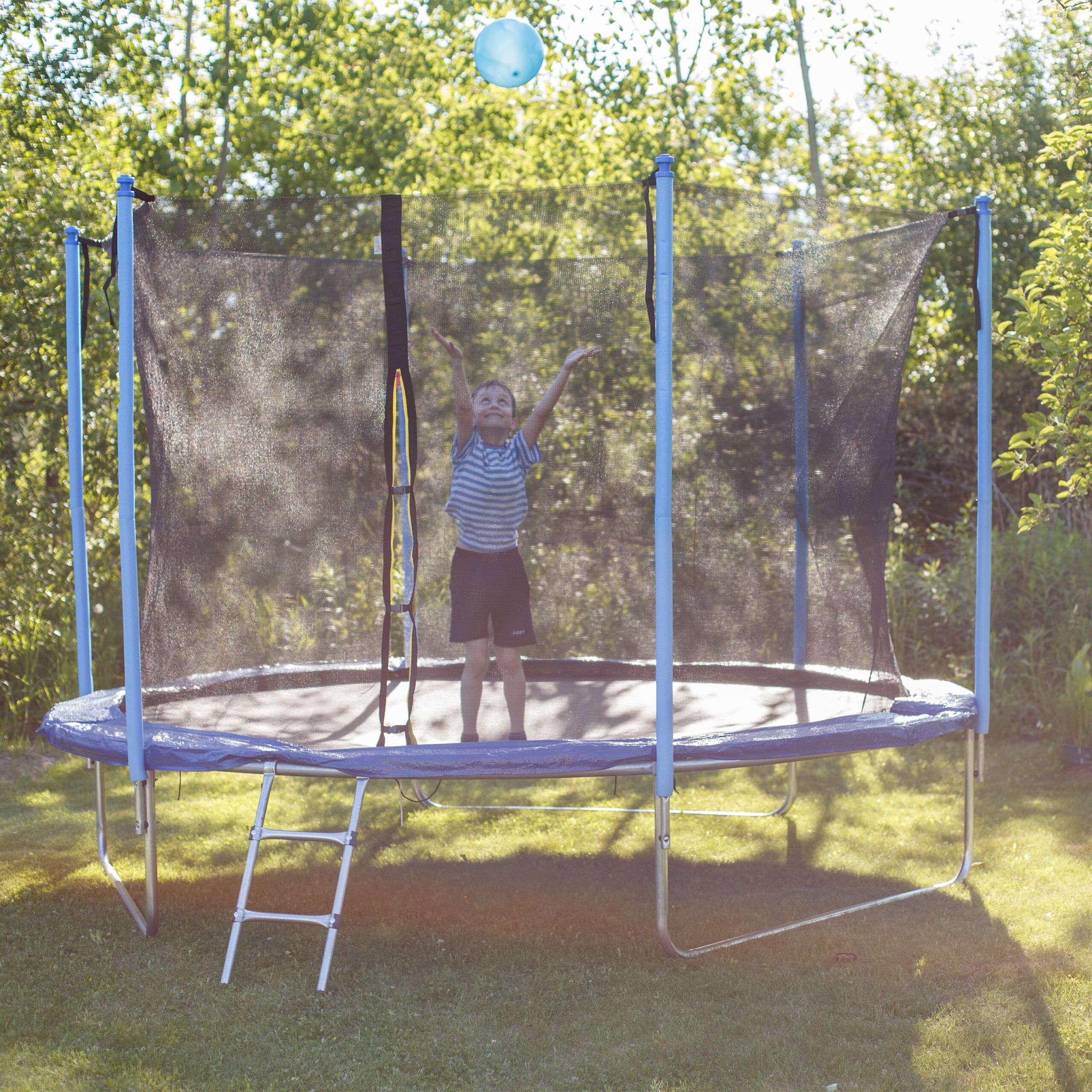Trampolin Leiter 76cm Silber von Relaxdays