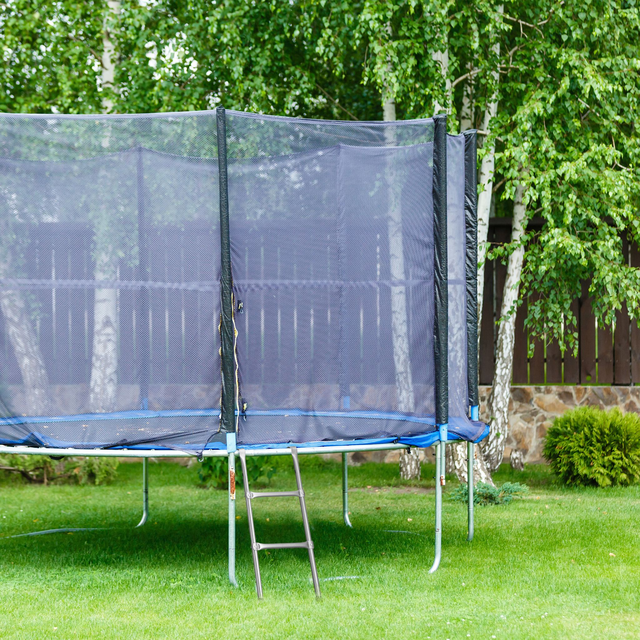 Trampolin Leiter 76cm Silber von Relaxdays